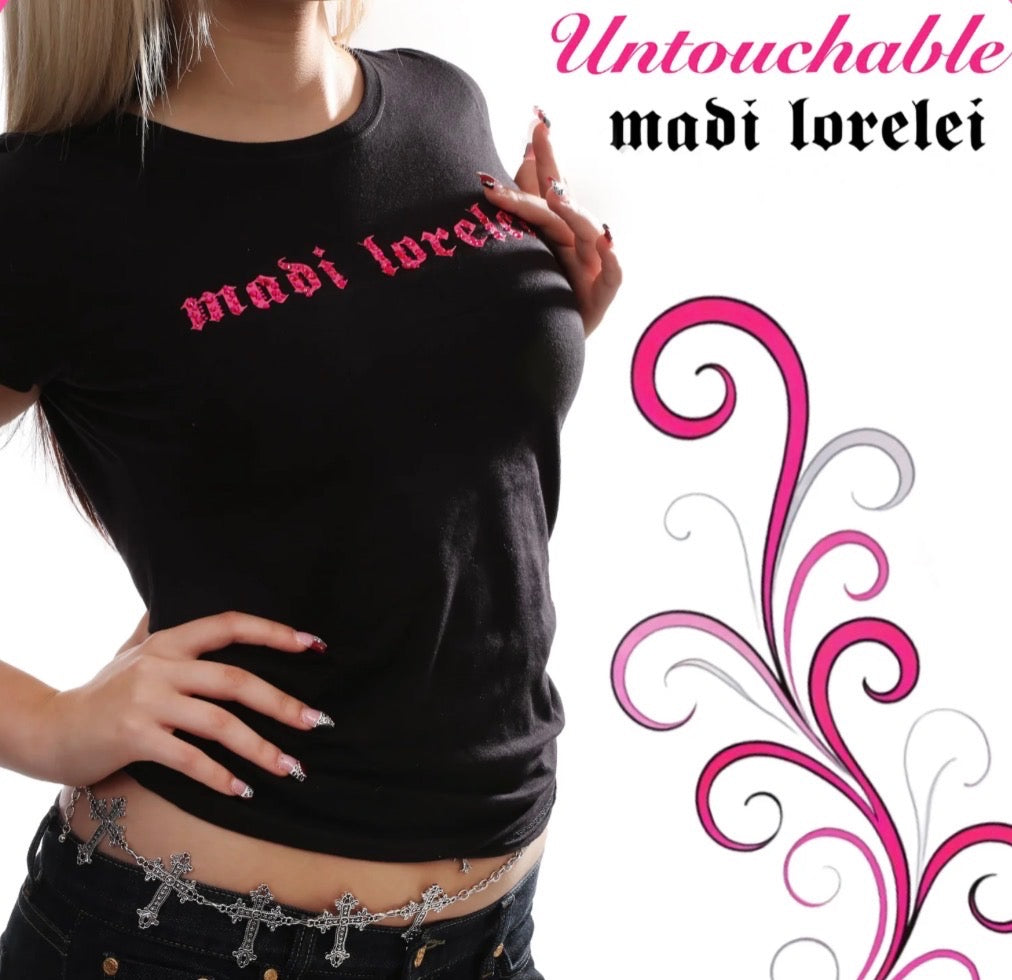Madi Lorelei Logo Untouchable Black Baby Tee