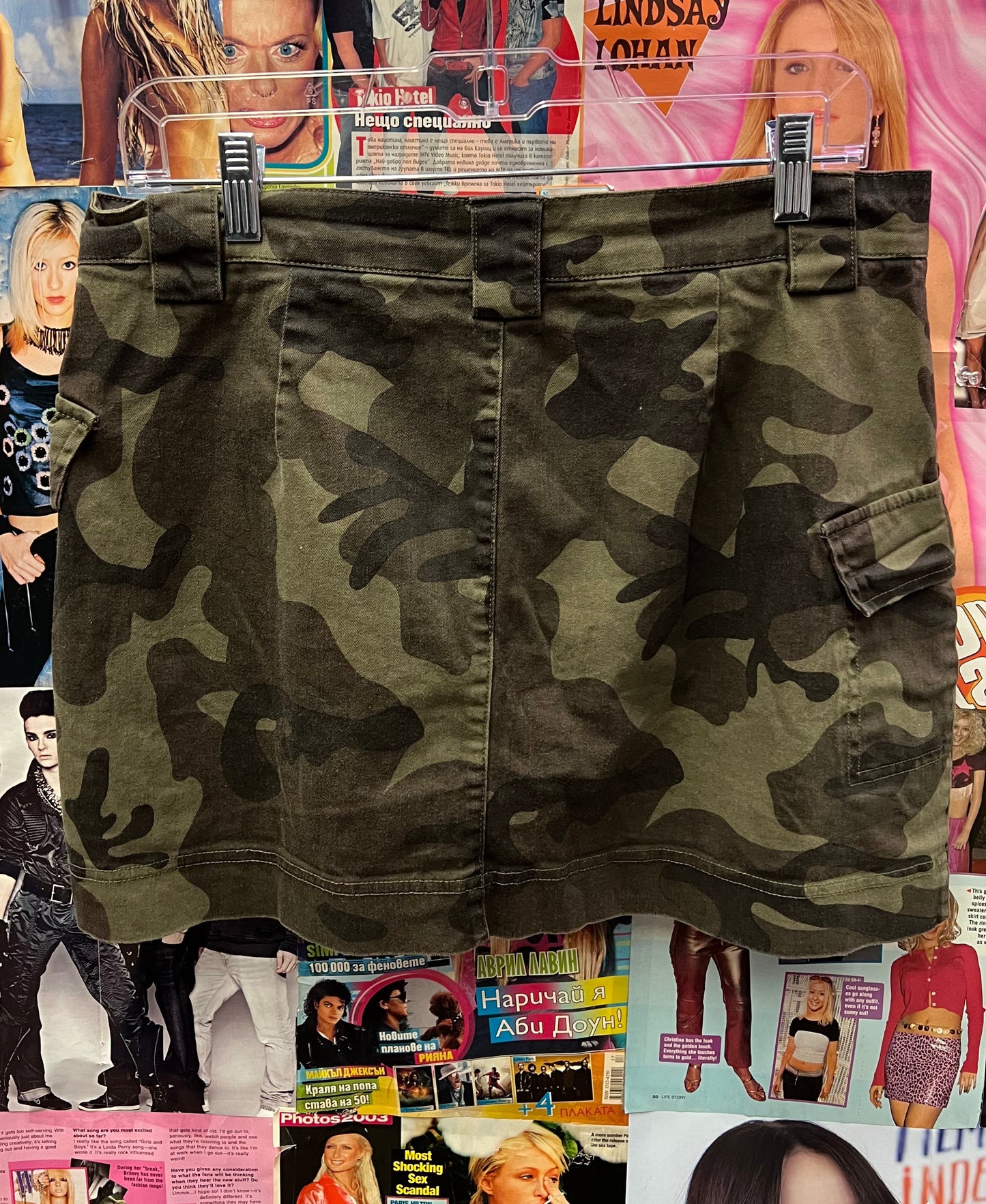 Vintage Y2K Camouflage Mini Skirt Size 13