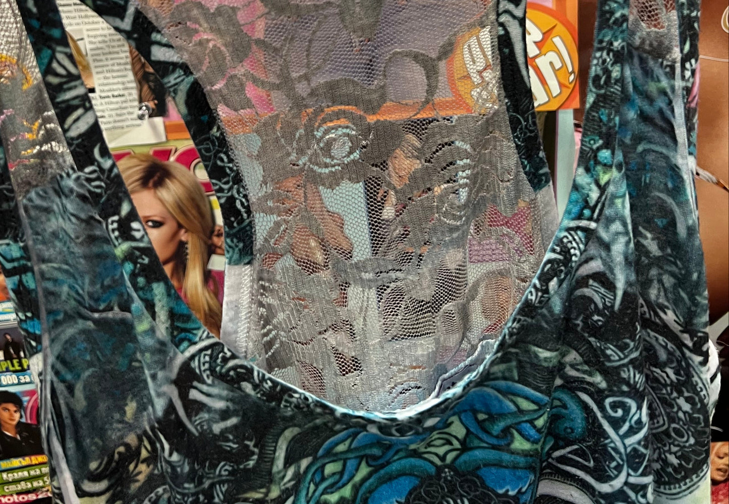 Vintage Y2K Embellished Asymmetrical Tank Top Size Medium