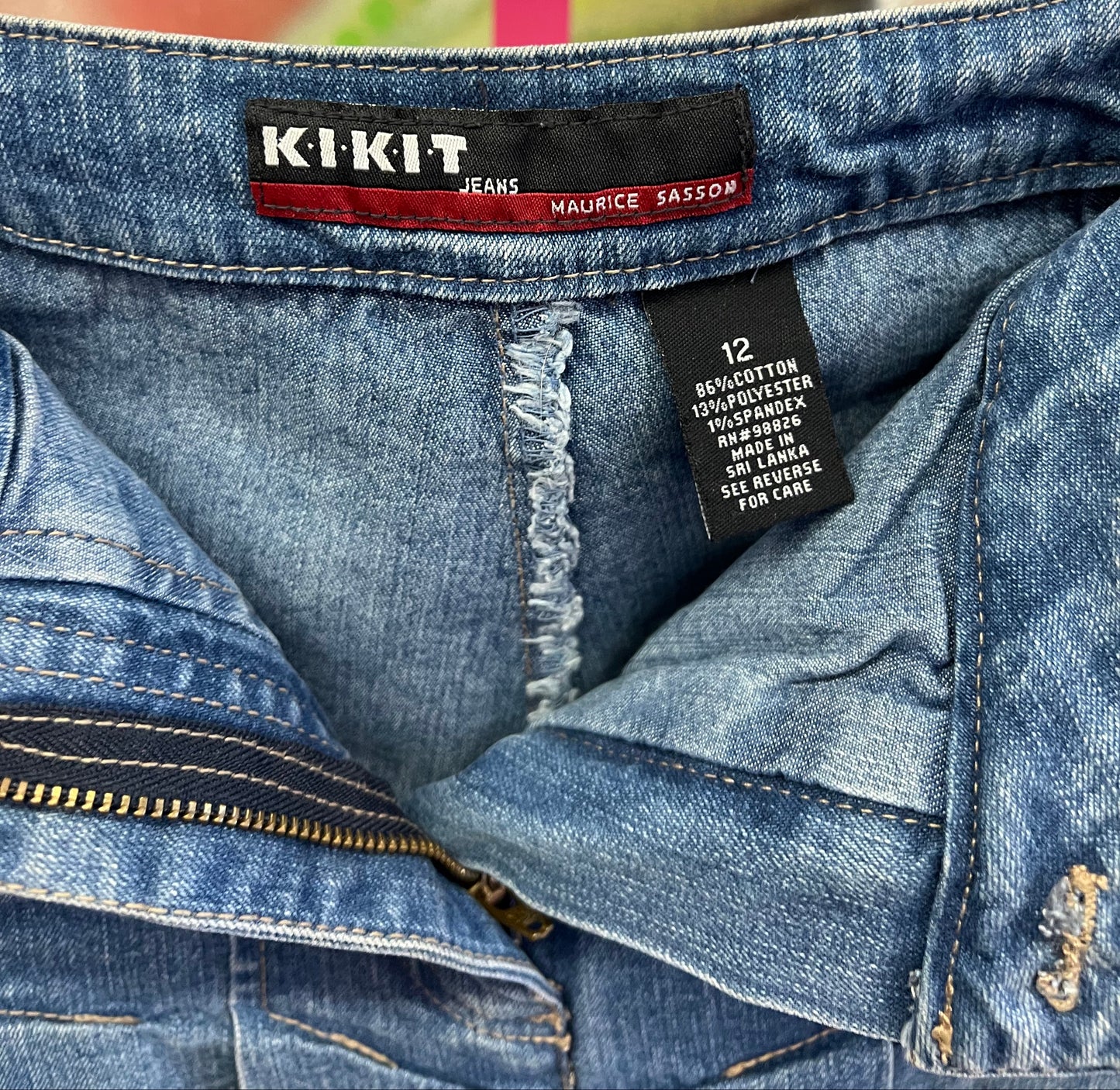 Vintage Y2K Kikit Jeans Pleated Denim Mini Skirt