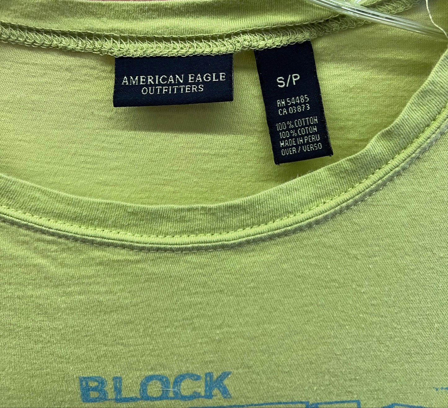Vintage Y2K American Eagle “Block Party” Graphic Baby Tee Size Small