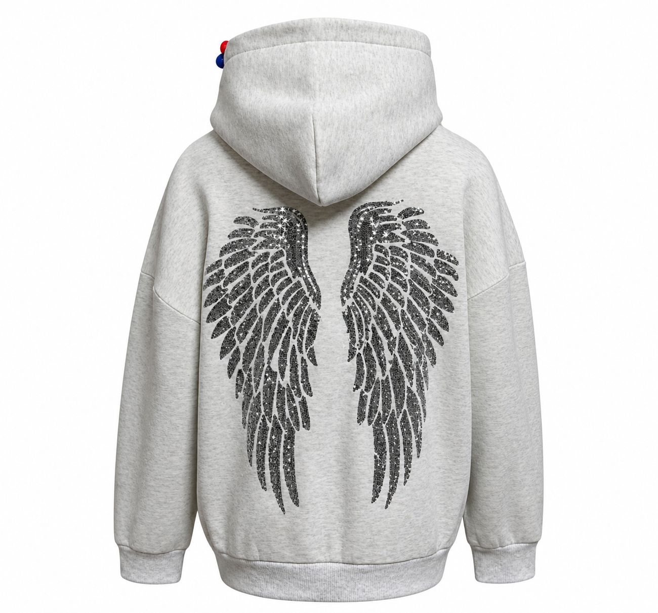 Y2K Sequin Wings Zip Hoodie Women’s Oversized Statement Hoodie