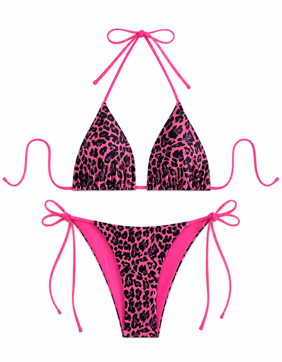 Y2K Leopard Print Bikini Set Women’s Two Piece High Cut Swimsuit Size S–L