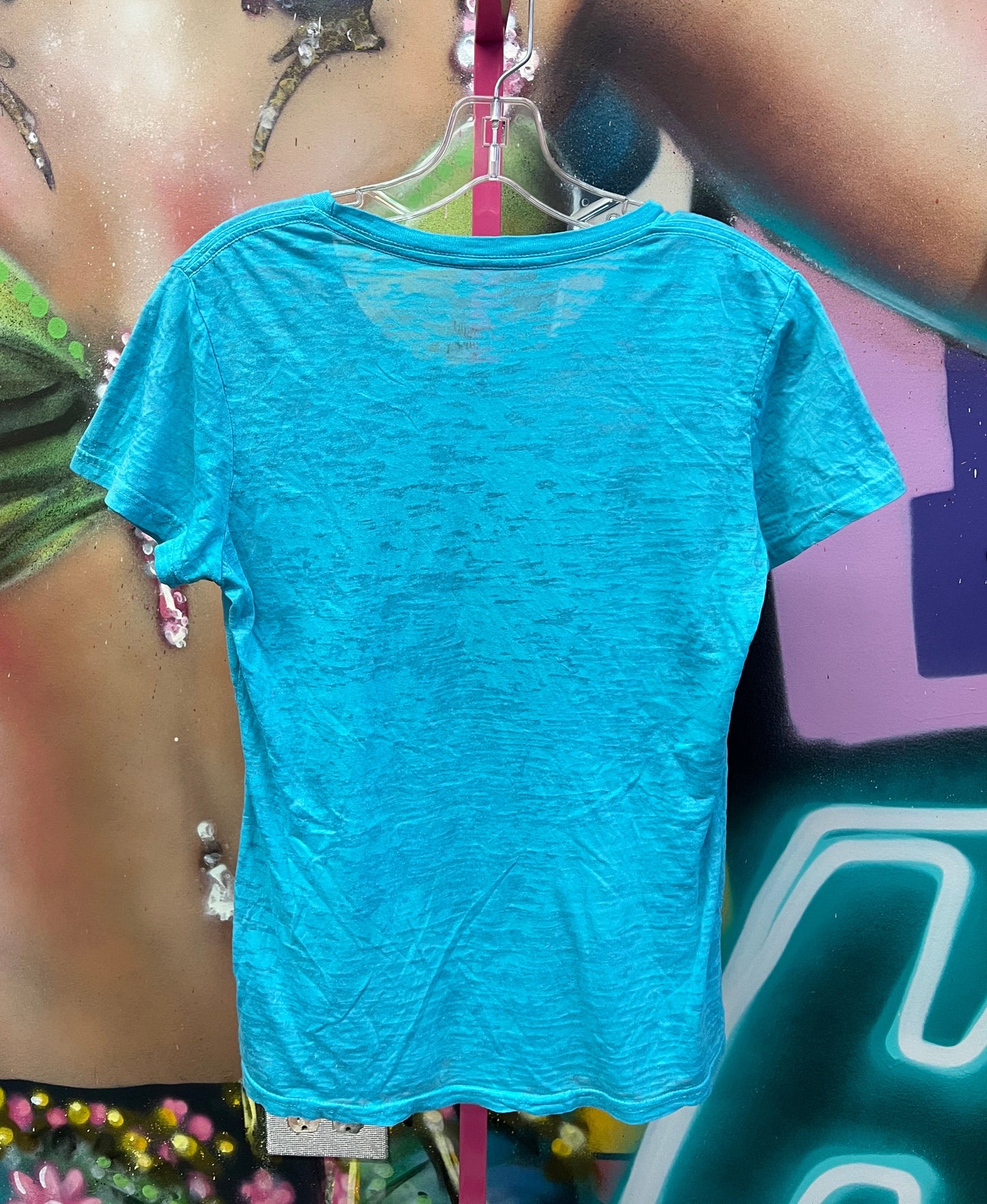 Vintage "Cowgirl Up" Teal Burnout Tee