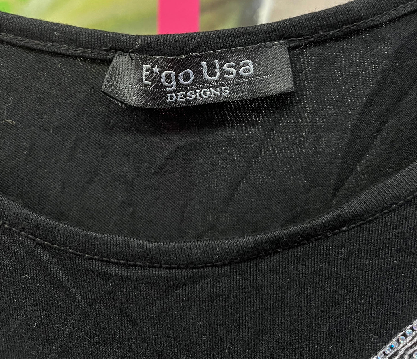 Ego USA Designs Black Winged Graphic Sleeveless Top Y2K Biker Goth