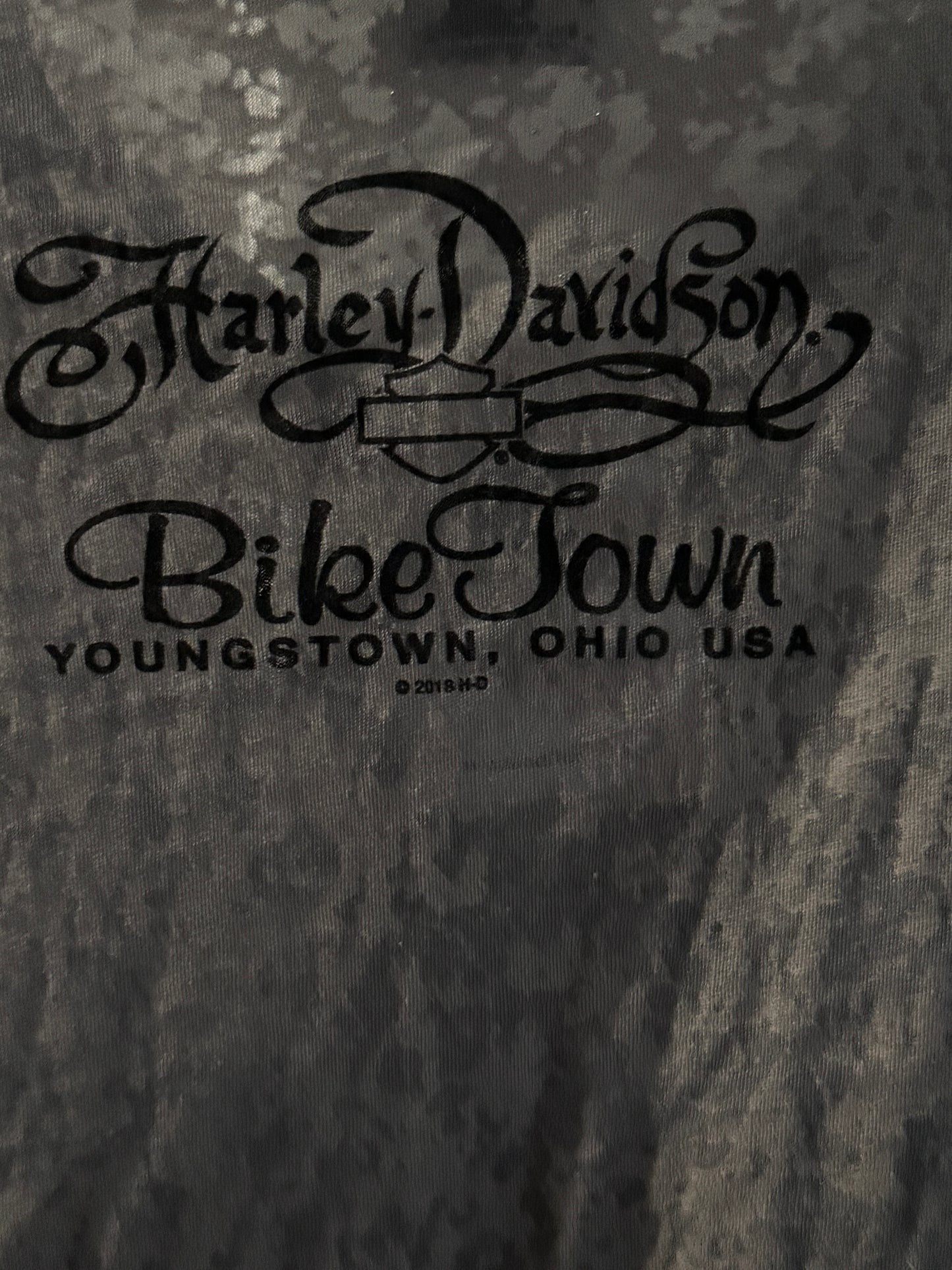 Vintage Y2K Harley Davidson Burnout Rhinestone Tee – Biker Glam Graphic Top