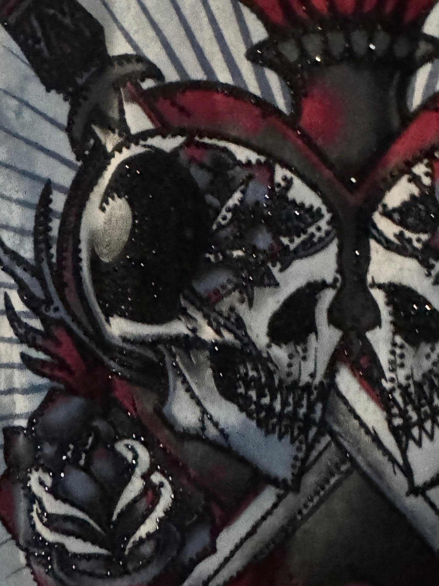 Vintage Y2K Affliction Skull Lace-Up Tee – Biker Glam Grunge Top – Size M