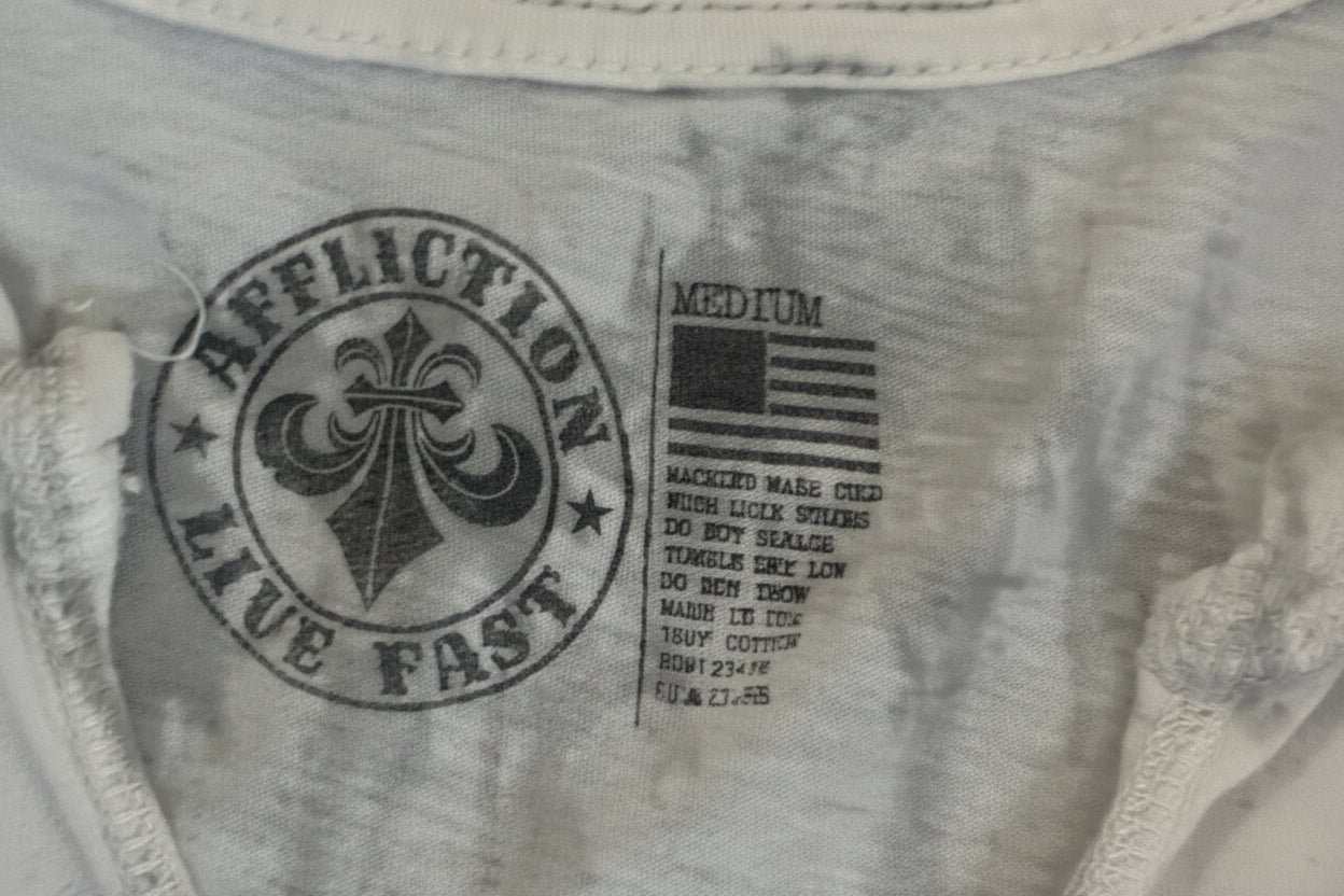 Vintage Affliction Embellished Acid Wash Tee – Size M