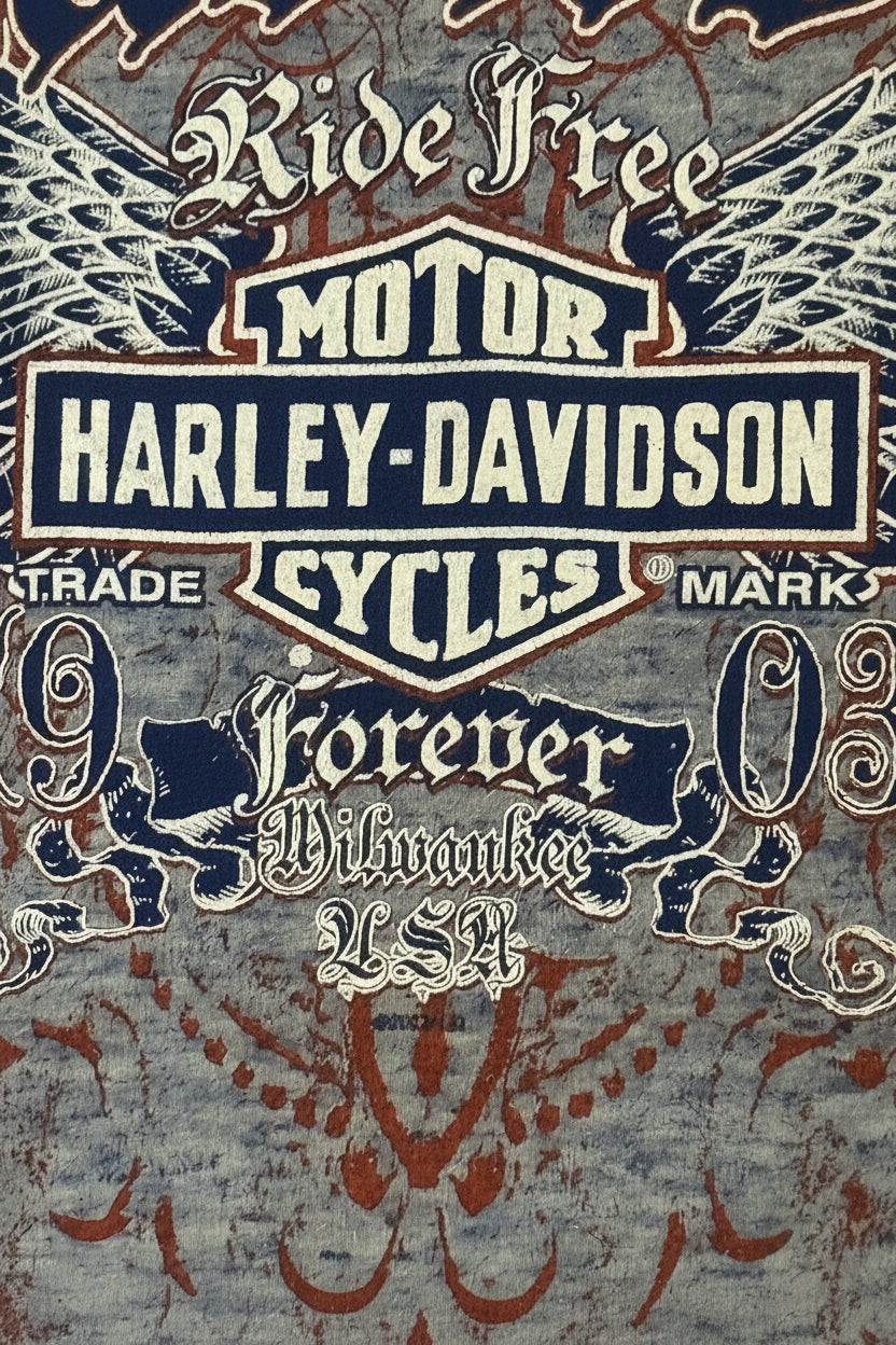 Vintage Y2K Harley Davidson Burnout Racerback Tank Top – Distressed Cutout Back – Size M