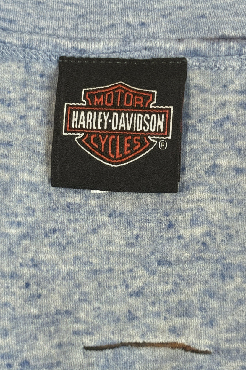 Vintage Y2K Harley Davidson Burnout Racerback Tank Top – Distressed Cutout Back – Size M