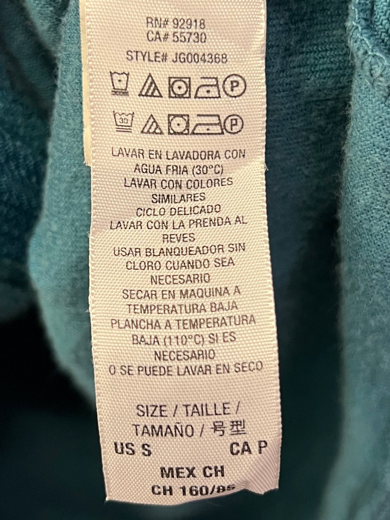Juicy Couture Turquoise Velour Zip Hoodie Rhinestone Logo Size S