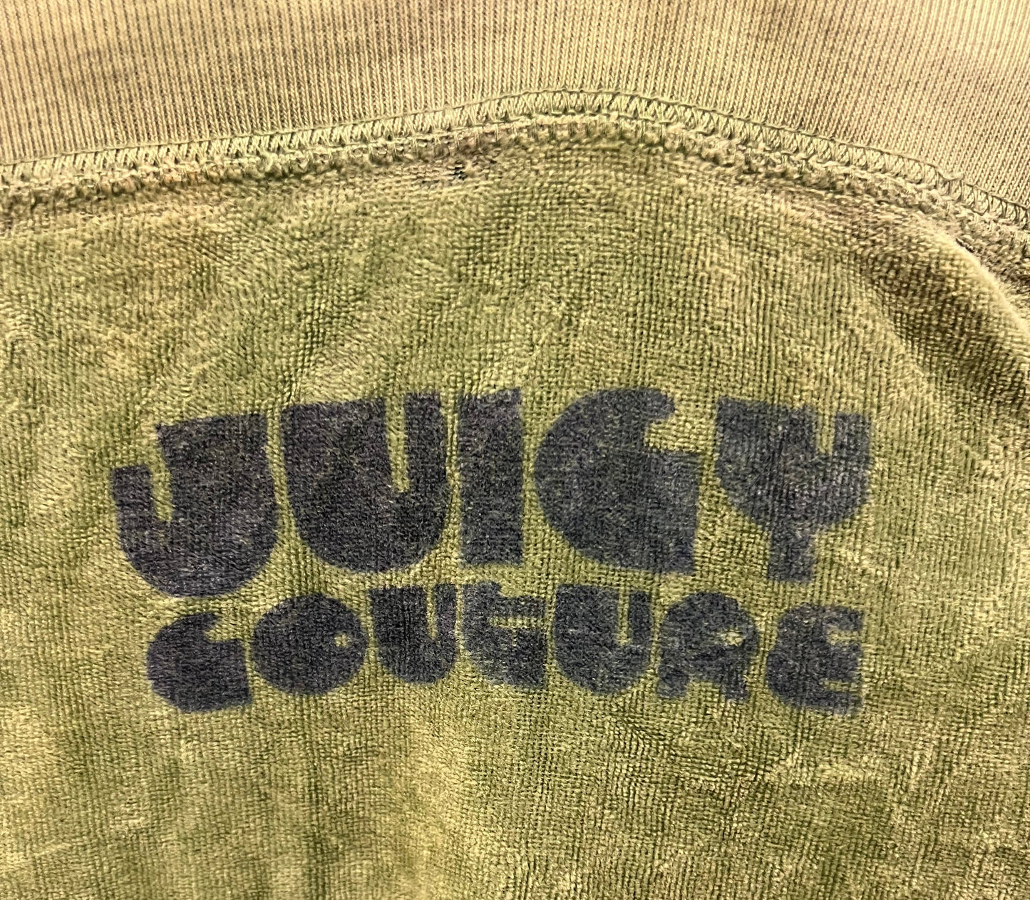 Juicy Couture Green Velour Straight Leg Sweatpants Logo Size M