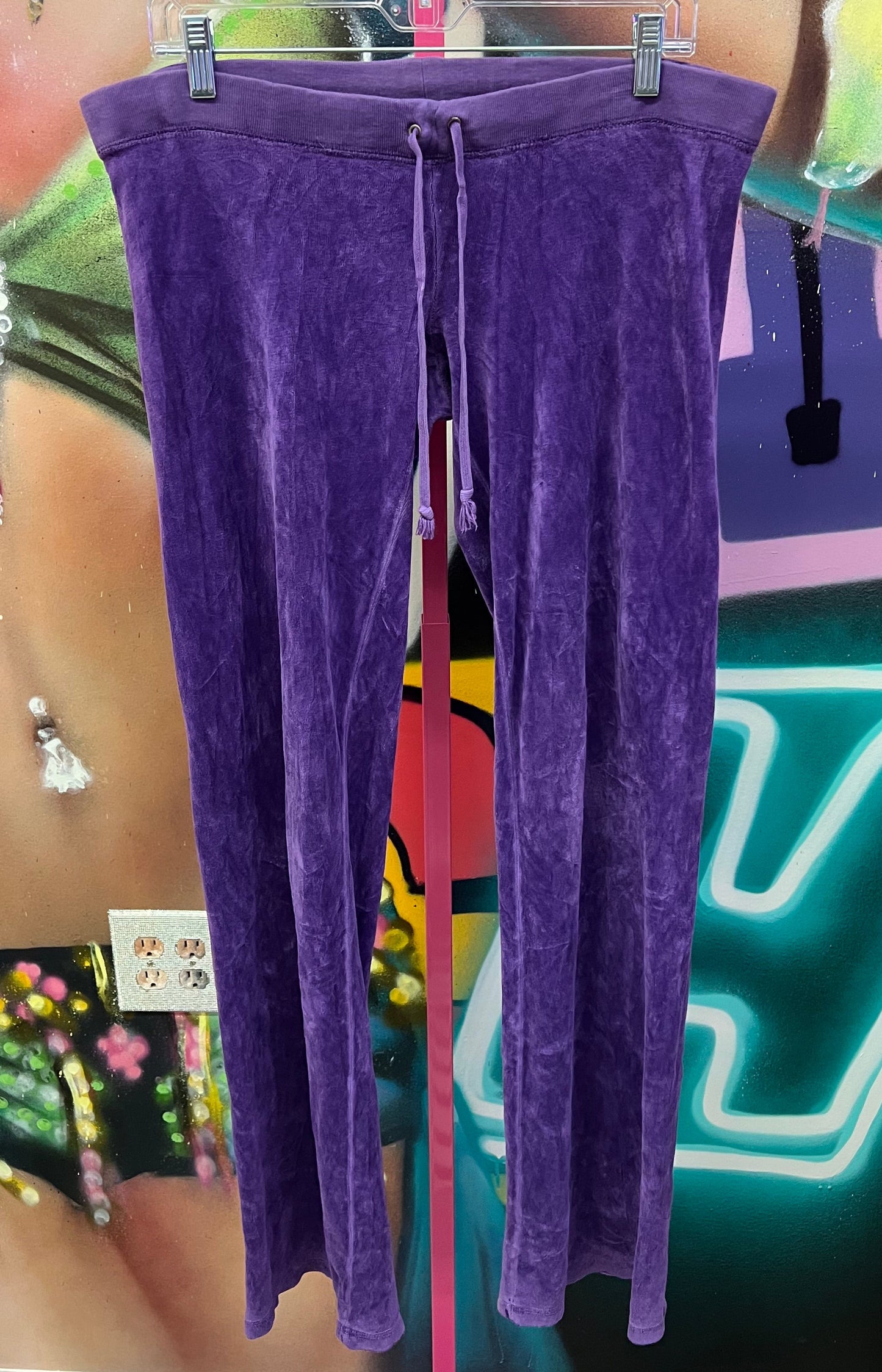 Juicy Couture Purple Velour Drawstring Lounge Pants Size S