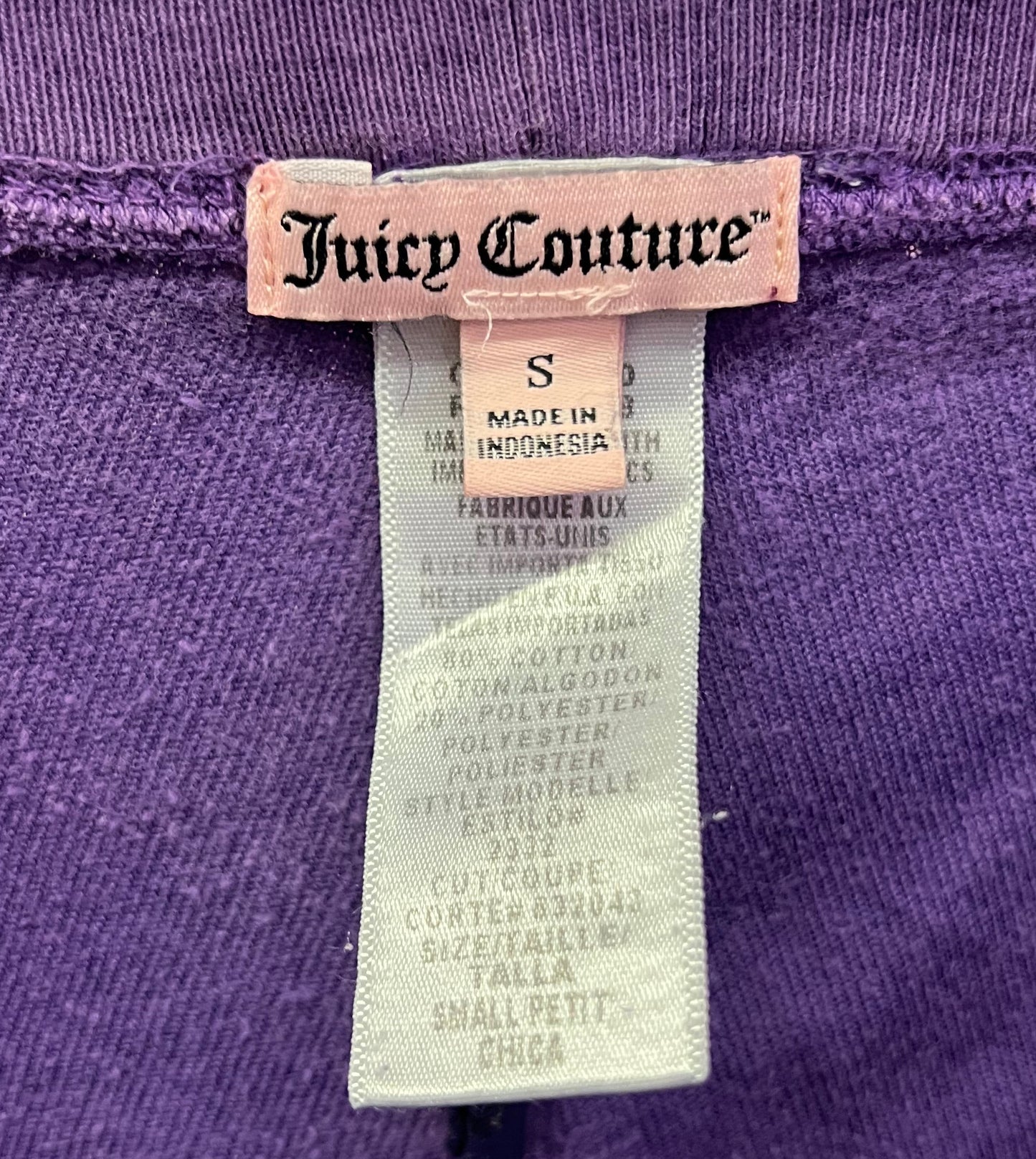Juicy Couture Purple Velour Drawstring Lounge Pants Size S
