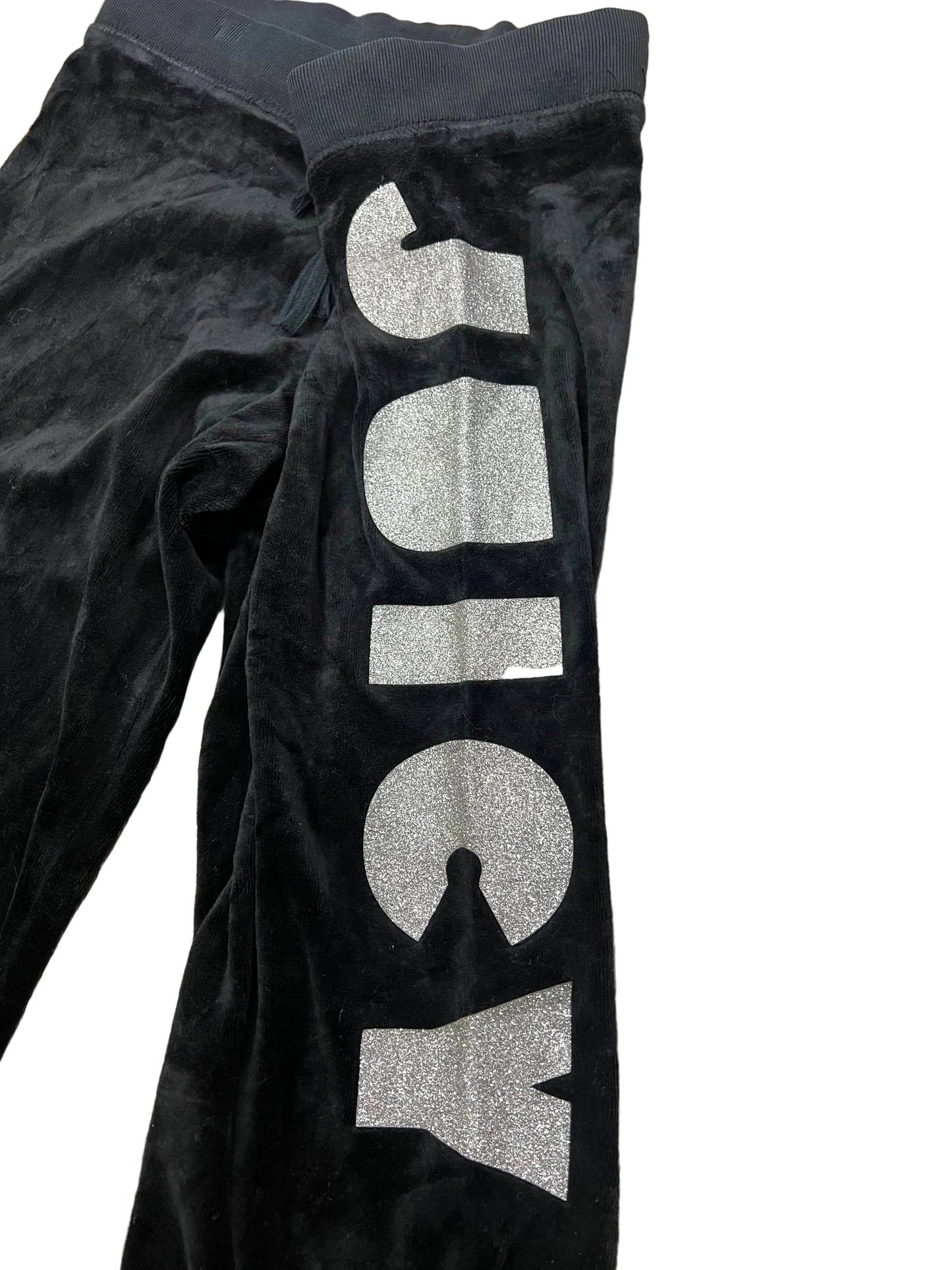 Juicy Couture Black Velour Flare Sweatpants Side Logo Size P