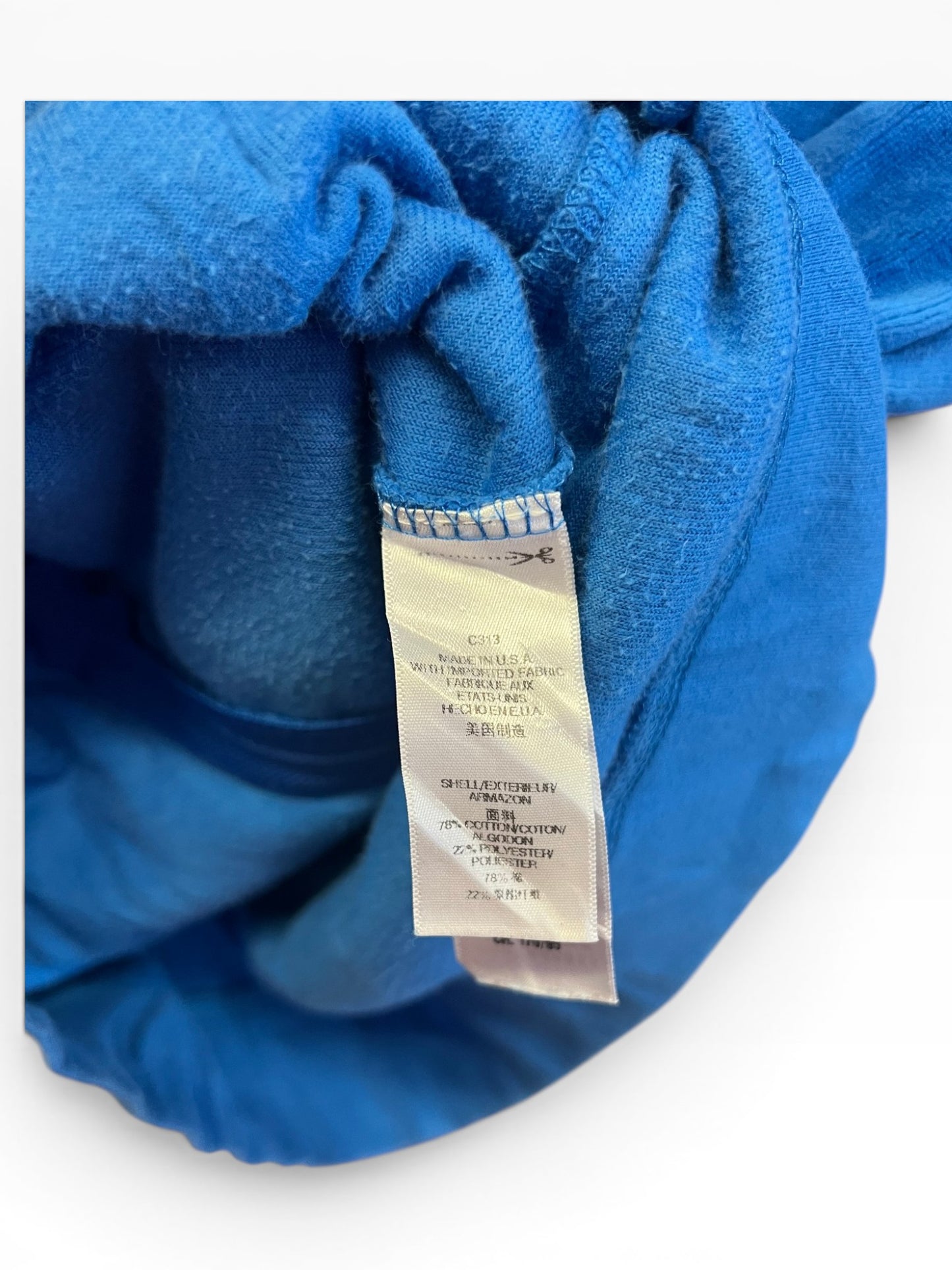Vintage Juicy Couture Y2K Velour Zip Hoodie Blue Crest Logo Size L (SKU004)