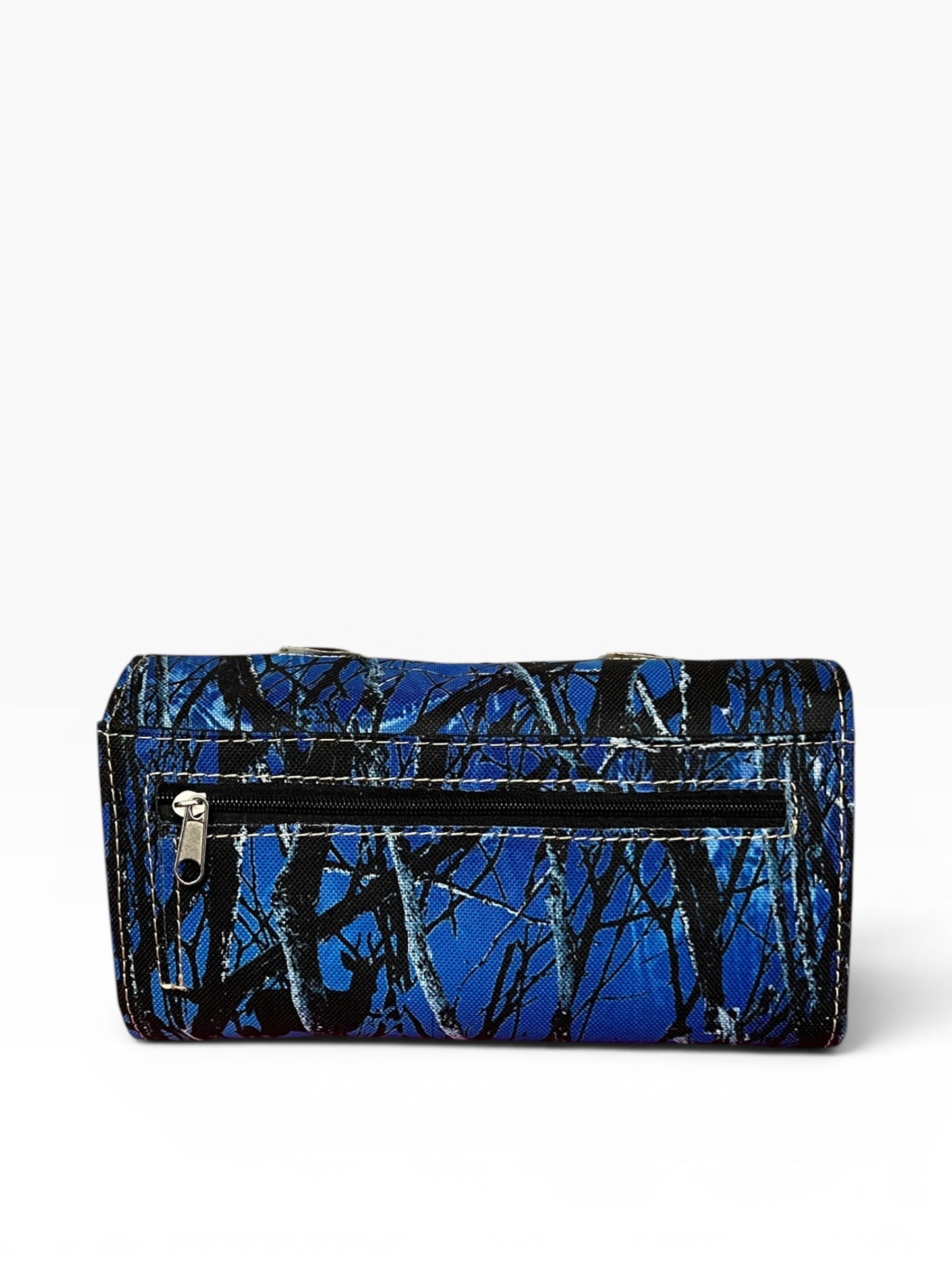 McBling Camo Rhinestone Cross Angel Wings Crossbody Wallet Bag Convertible Wristlet