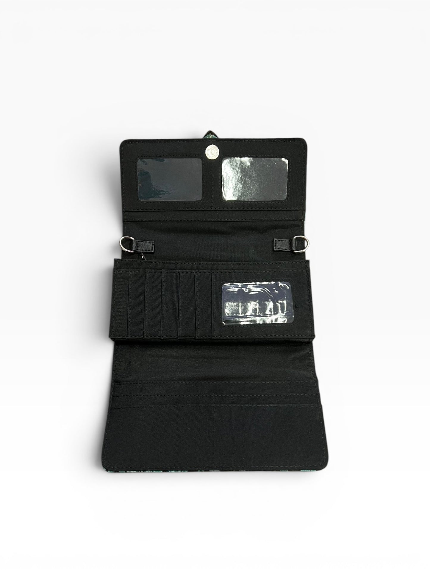 Y2K McBling Rhinestone Buckle Camouflage Crossbody Wallet – Mint Teal