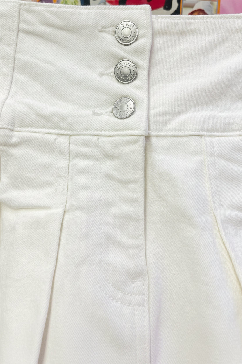 Y2K Style White Pleated Mini Skirt Size 6