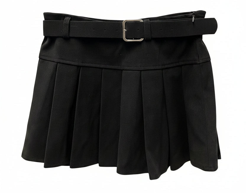 Vintage Y2K Princess Polly Black Pleated Mini Skirt Size 6