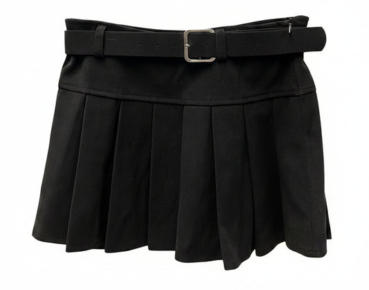 Vintage Y2K Princess Polly Black Pleated Mini Skirt Size 6