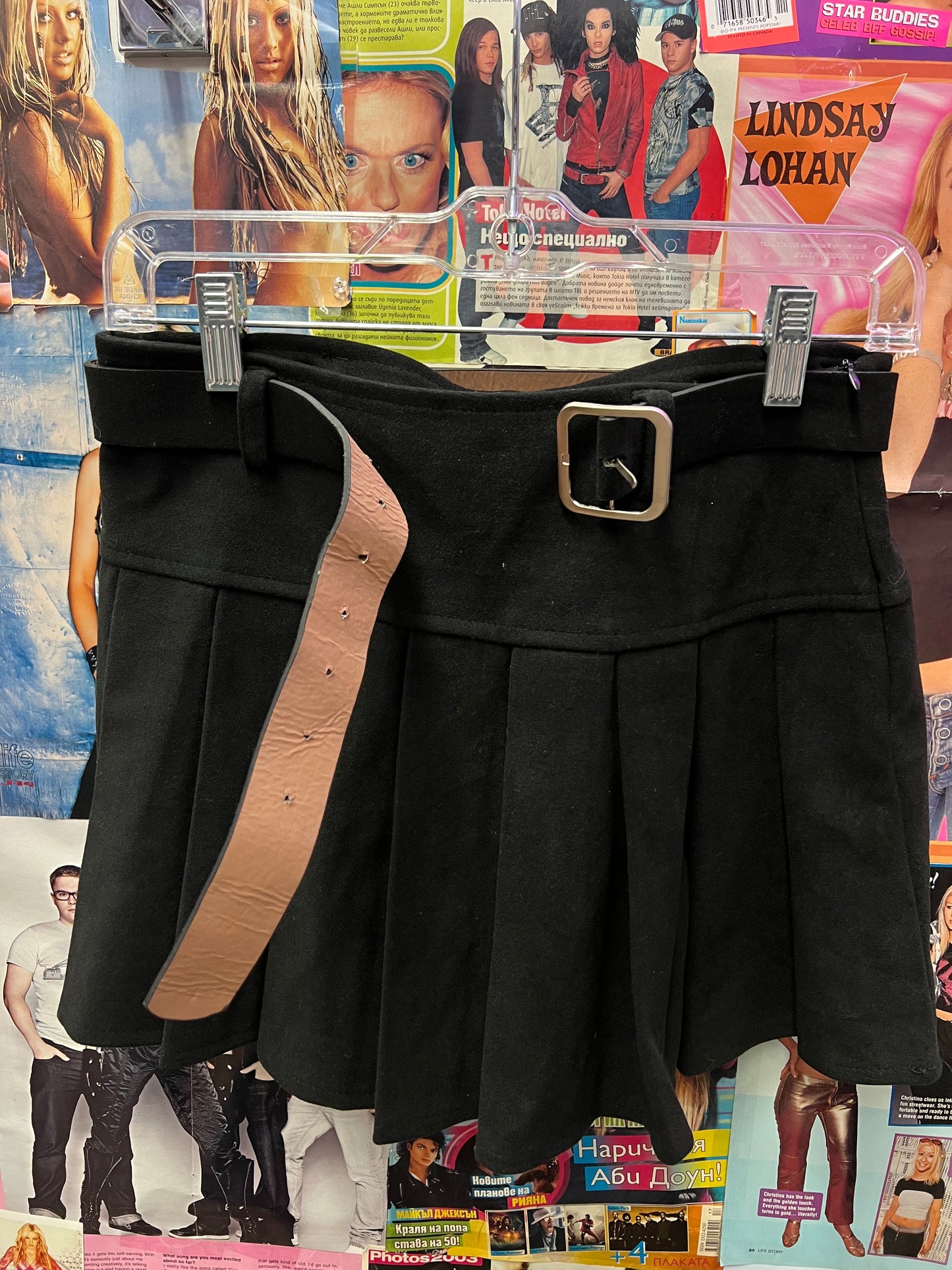 Vintage Y2K Princess Polly Black Pleated Mini Skirt Size 6