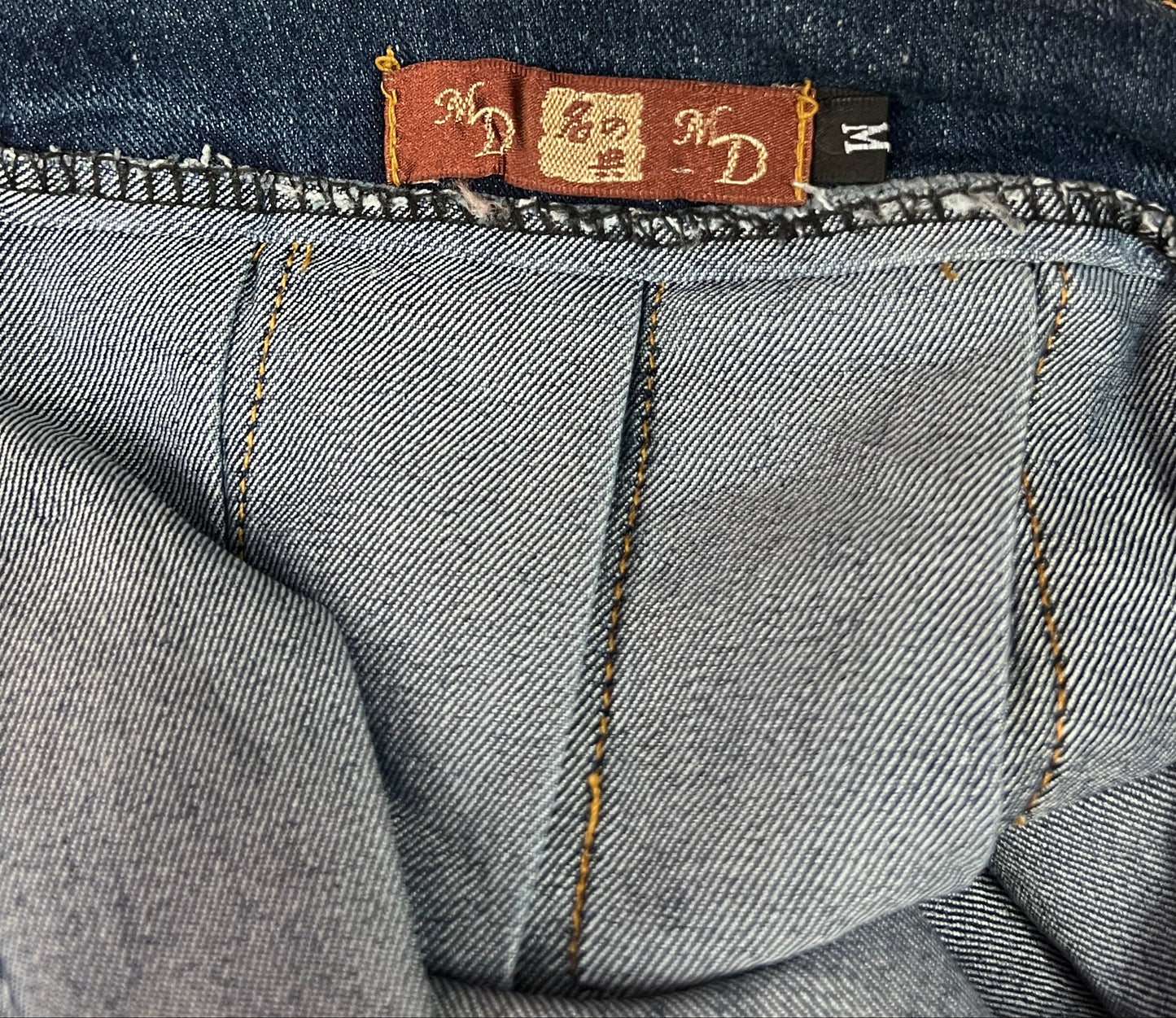 Vintage Y2K Button Front Denim Mini Skirt Size M
