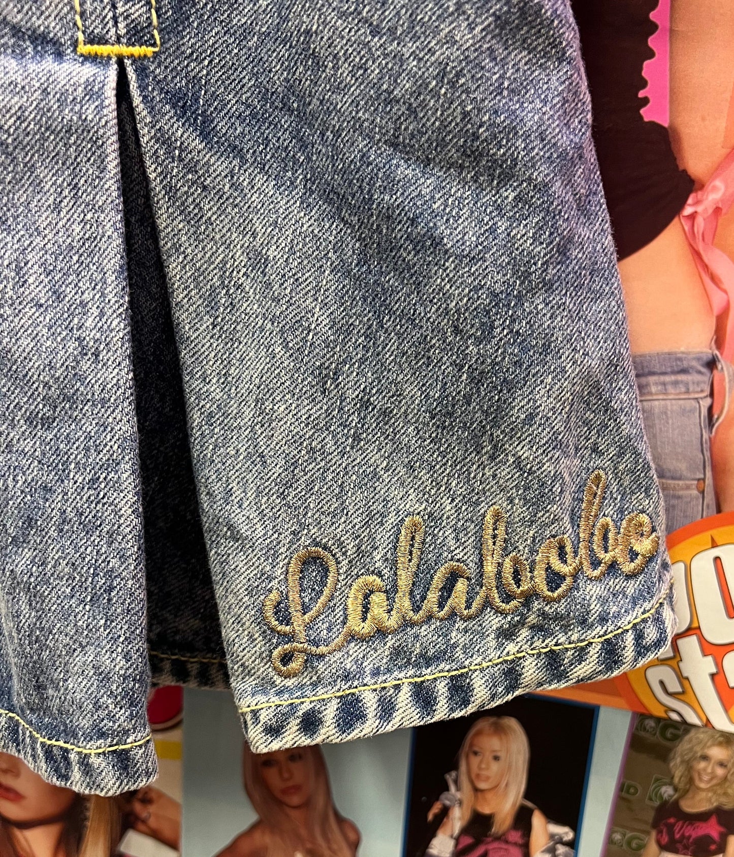 Vintage Y2K Patchwork Denim Mini Skirt Size 24
