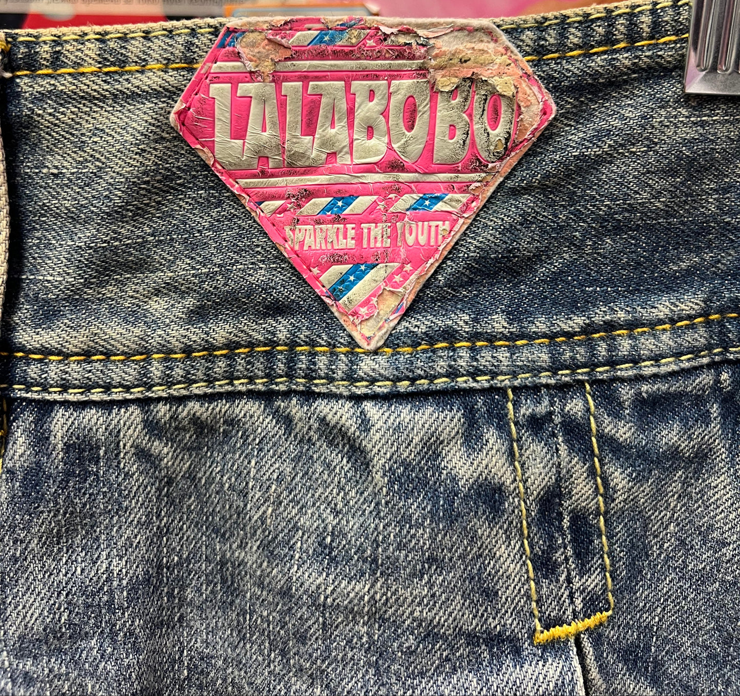 Vintage Y2K Patchwork Denim Mini Skirt Size 24