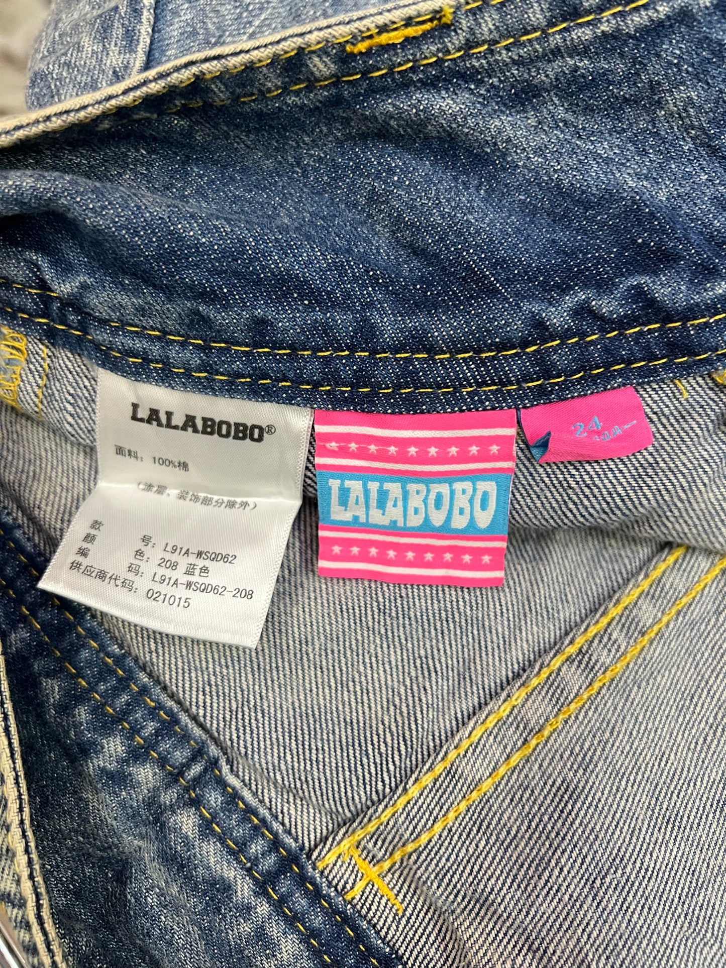 Vintage Y2K Patchwork Denim Mini Skirt Size 24