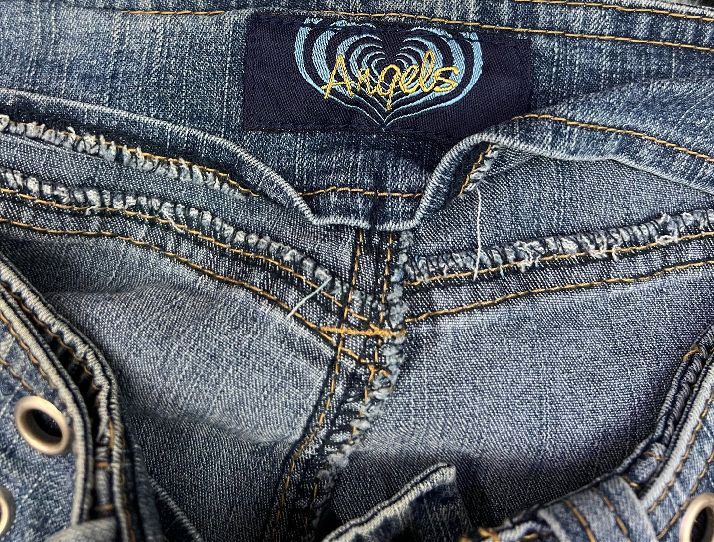 Vintage Y2K Pleated Belted Denim Mini Skirt Size 0