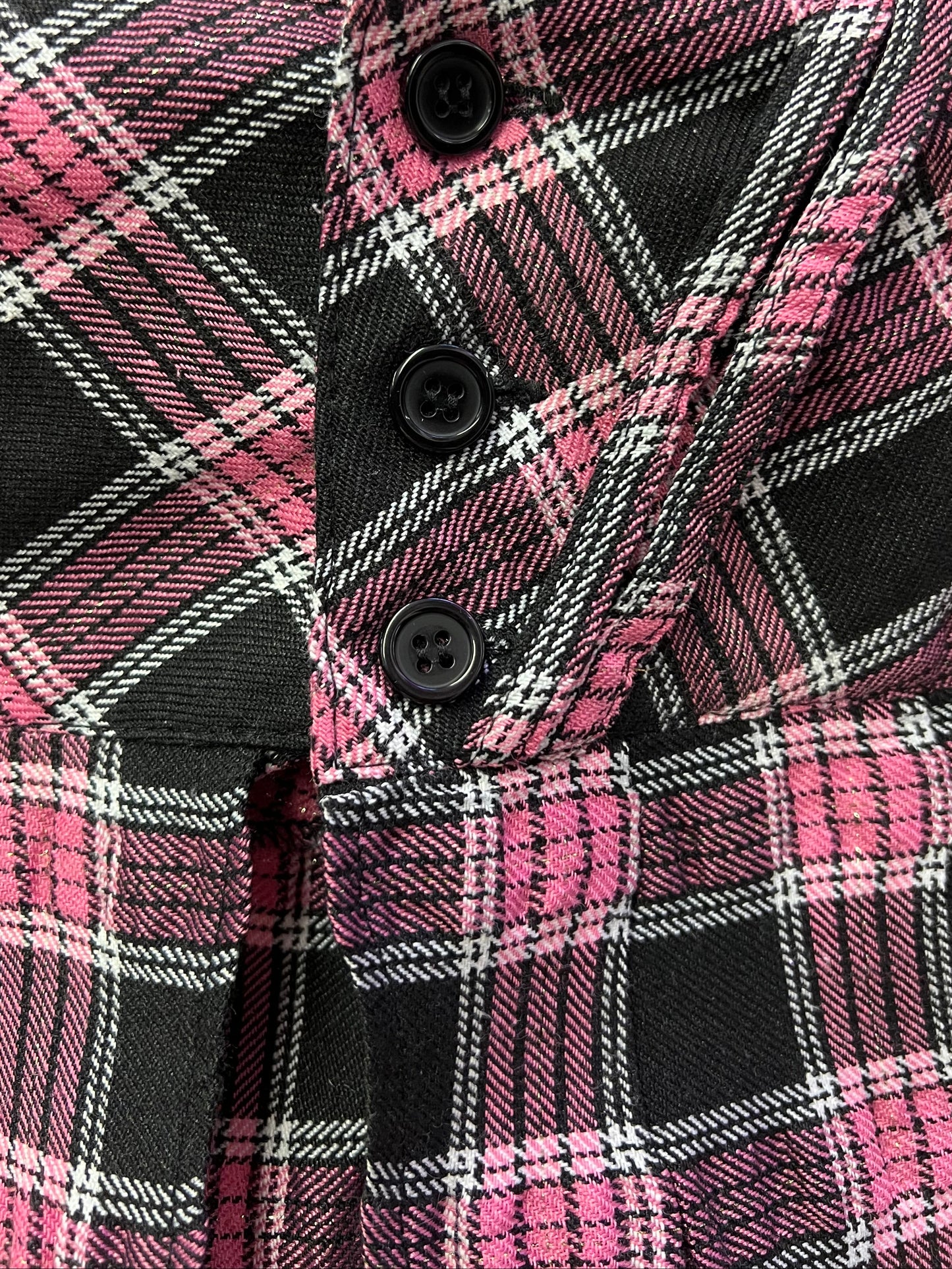 Vintage Y2K Pink Plaid Pleated Mini Skirt Size Medium
