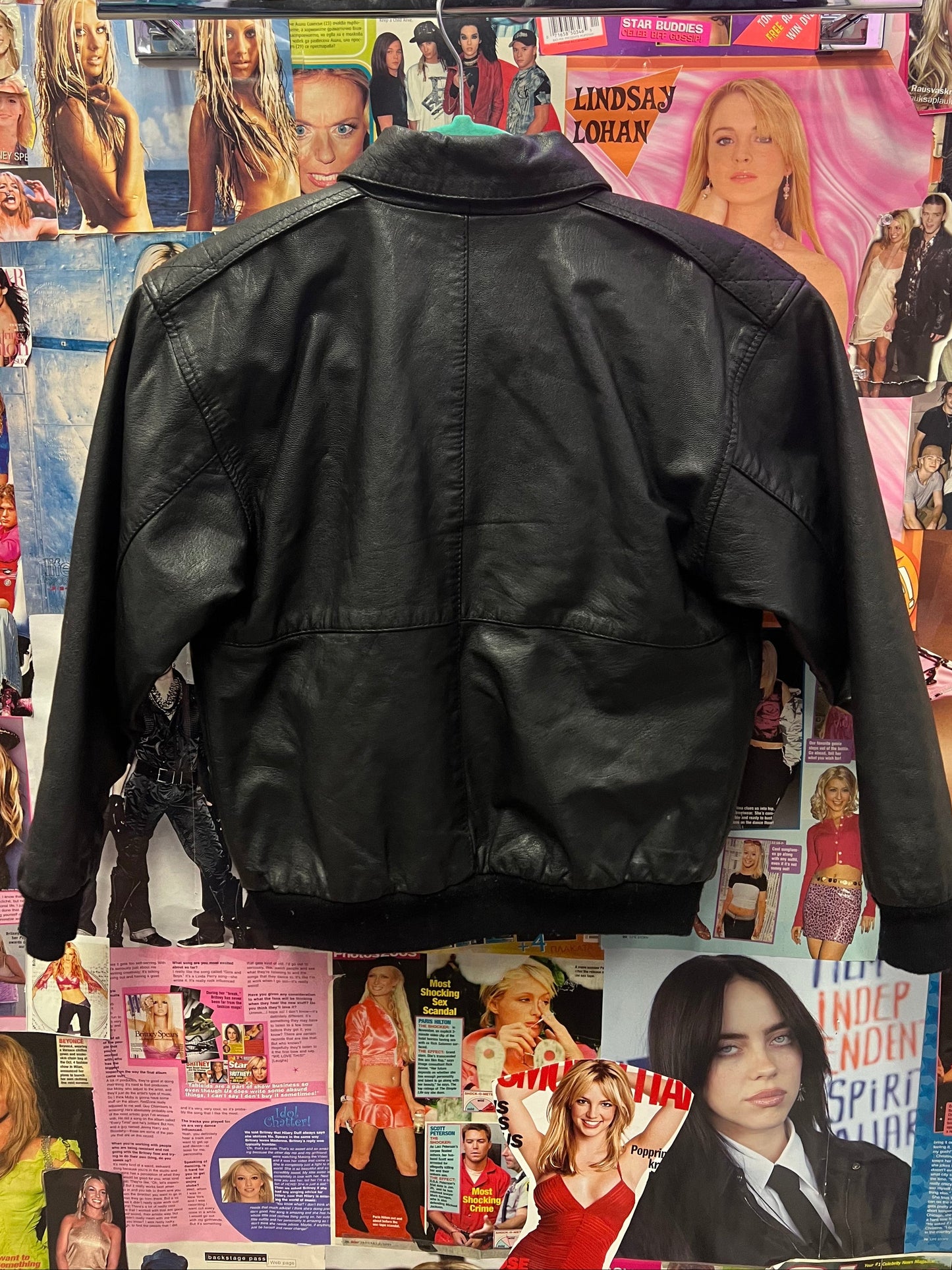 Vintage Genuine Leather Bomber Jacket Size Small
