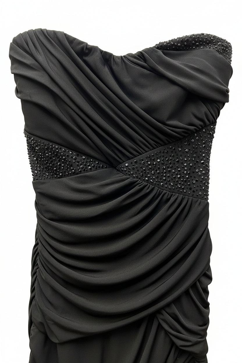 Vintage Y2K Strapless Ruched Cocktail Dress Size Large