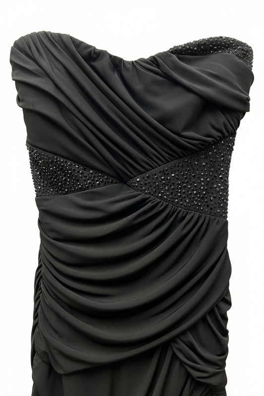 Vintage Y2K Strapless Ruched Cocktail Dress Size Large