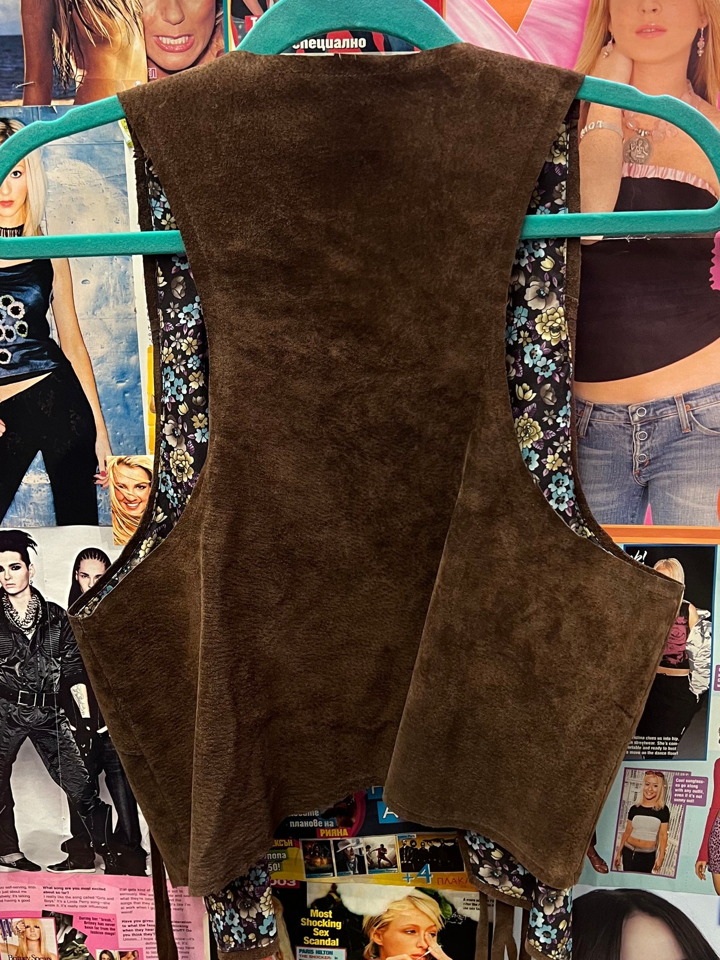 Vintage Brown Suede Fringe Vest Size 4