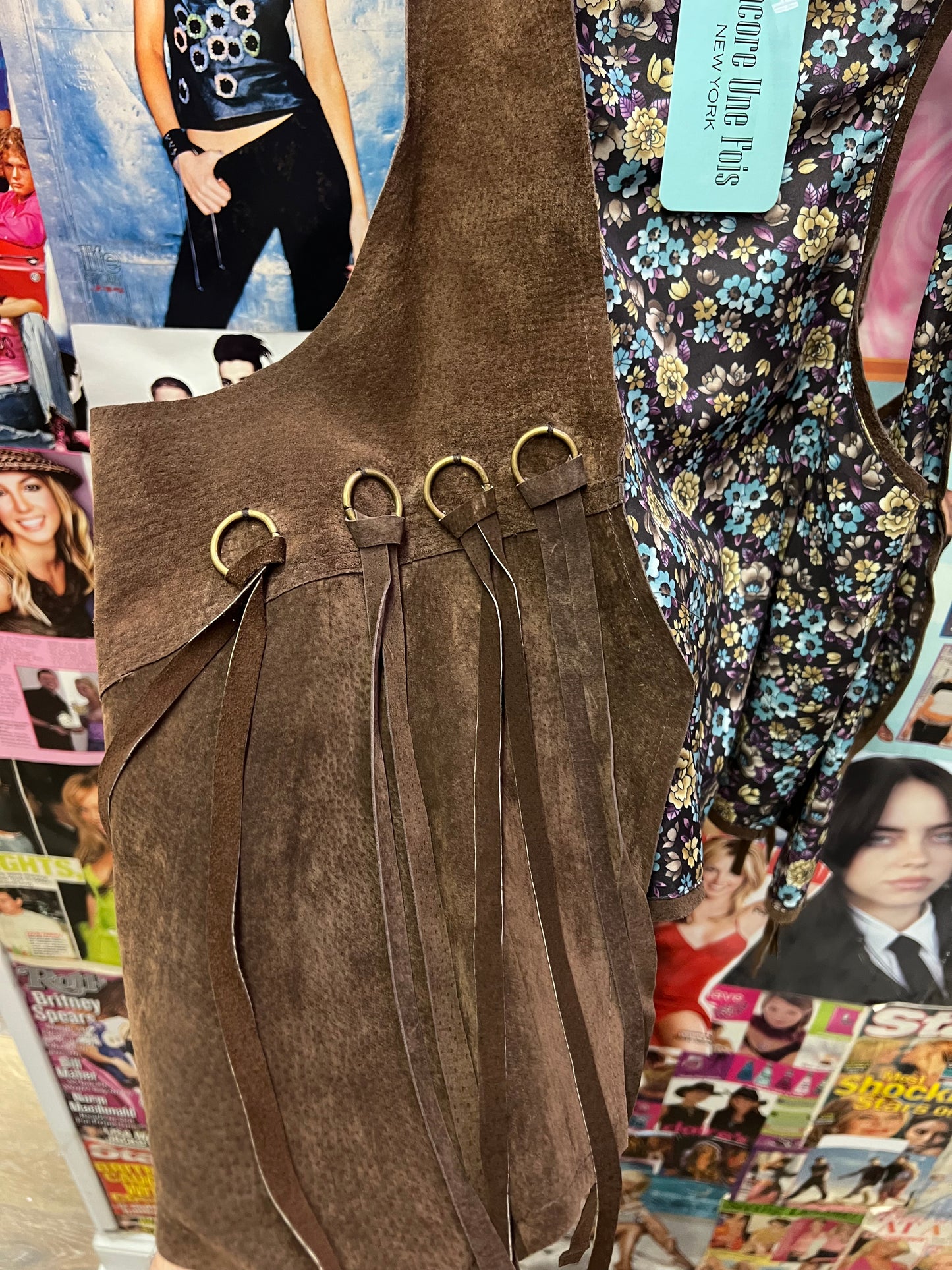 Vintage Brown Suede Fringe Vest Size 4