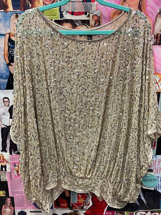 NWT Sequin Draped Party Top Size XL
