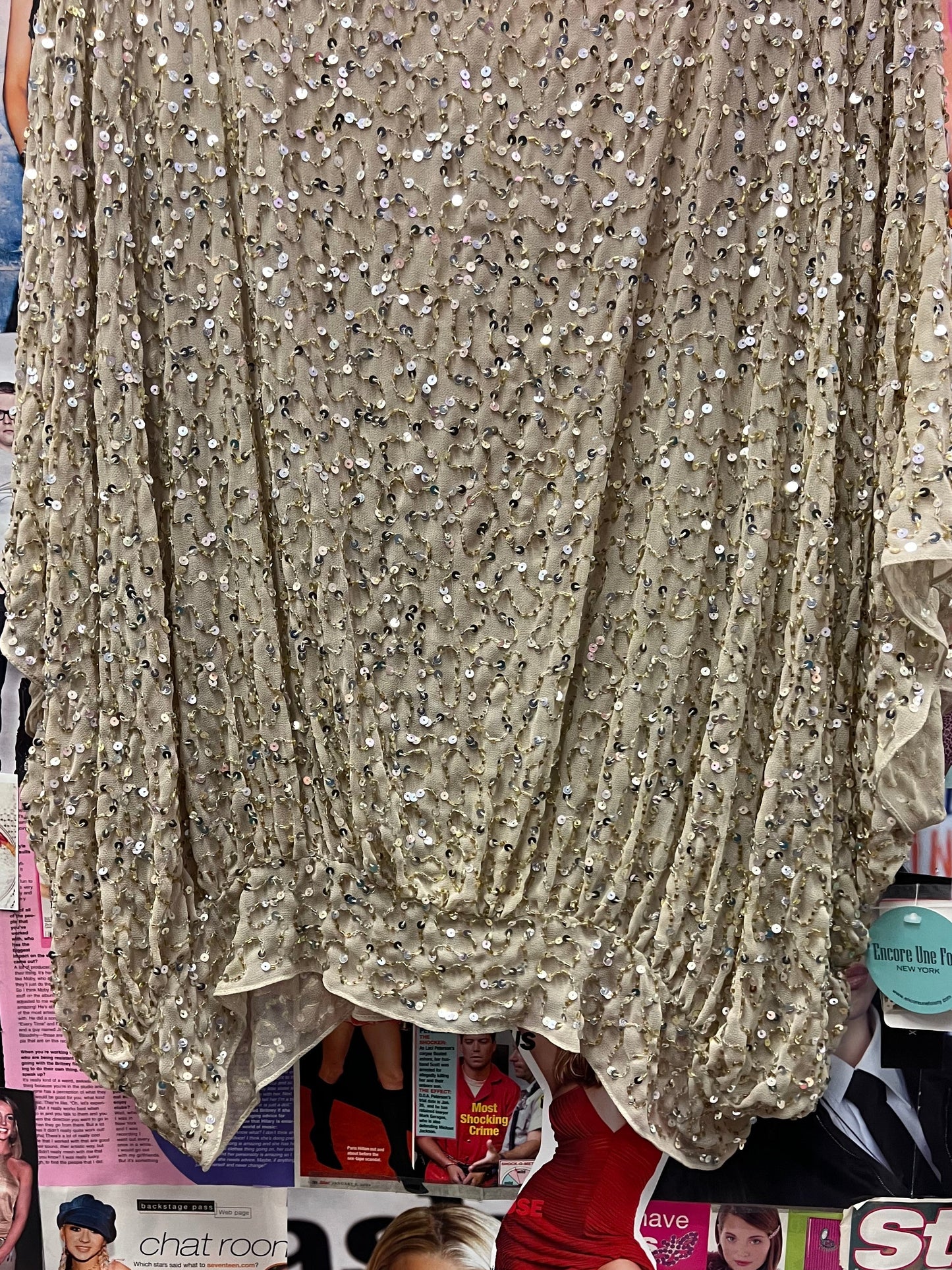 NWT Sequin Draped Party Top Size XL