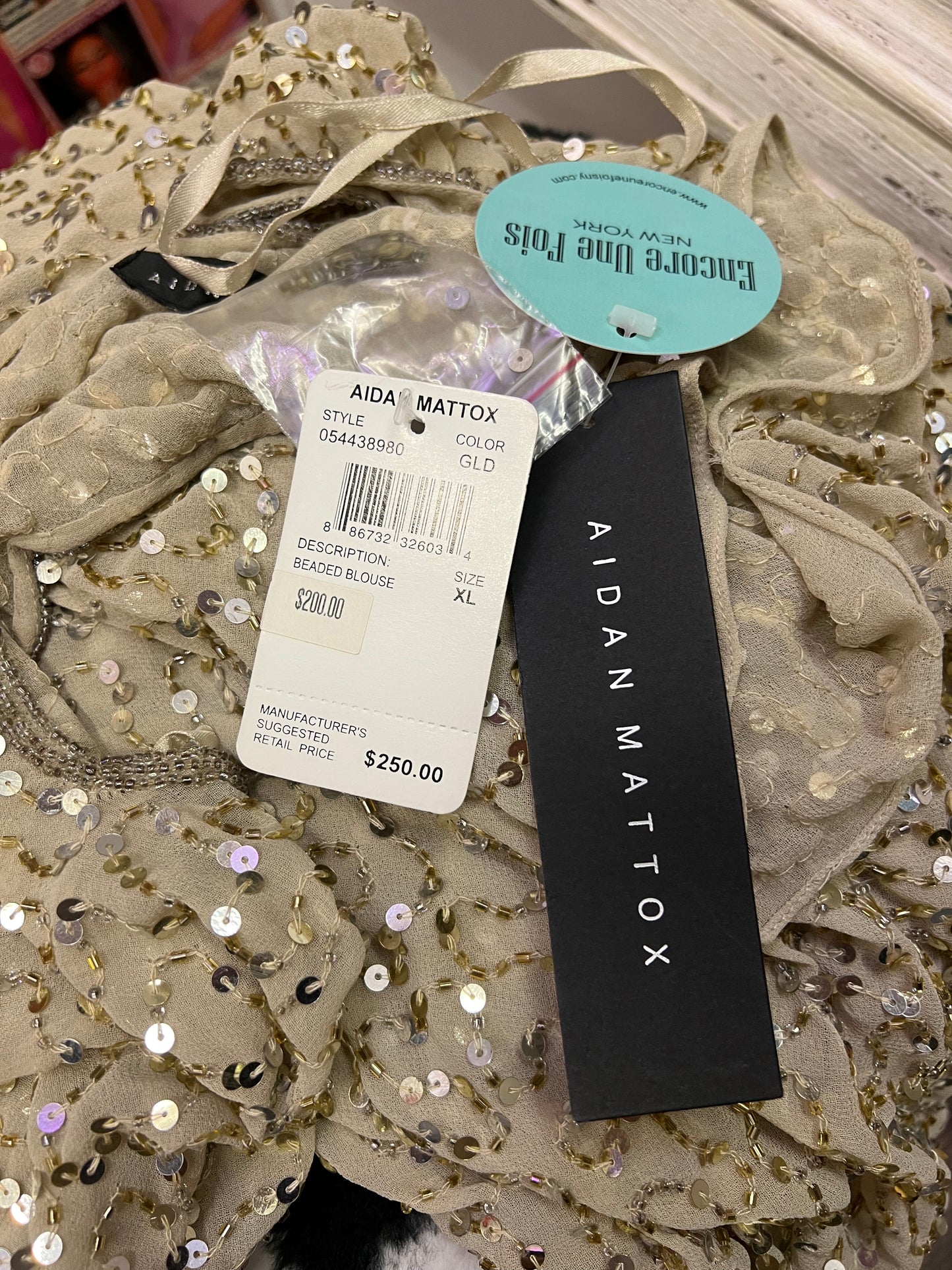 NWT Sequin Draped Party Top Size XL
