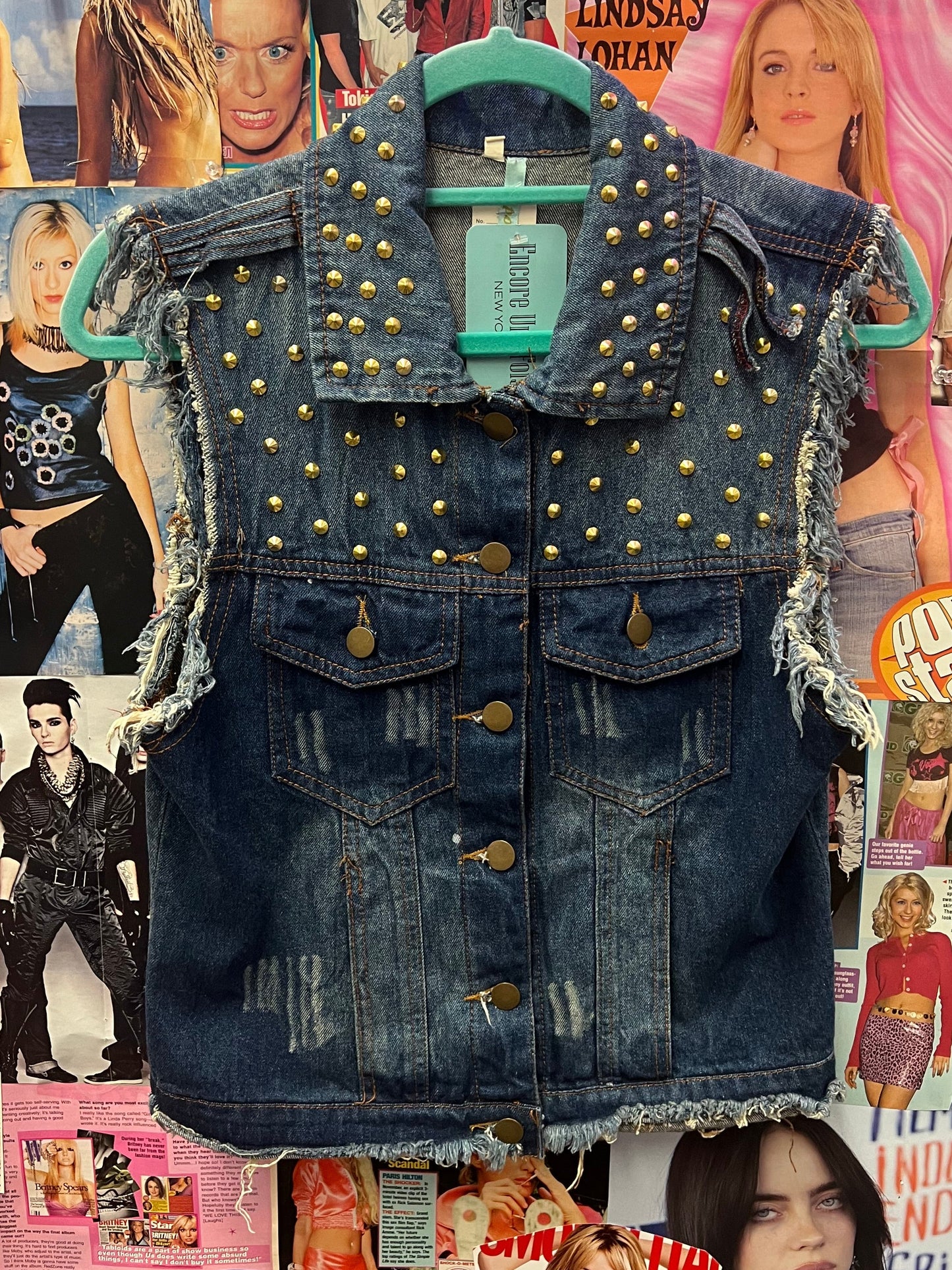 Women’s University of Miami Studded Denim Vest Size Large