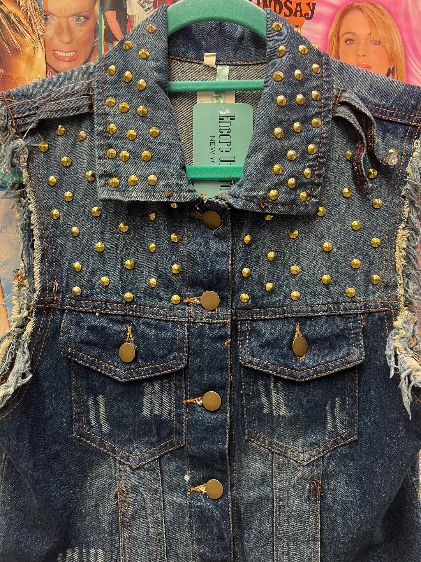 Women’s University of Miami Studded Denim Vest Size Large
