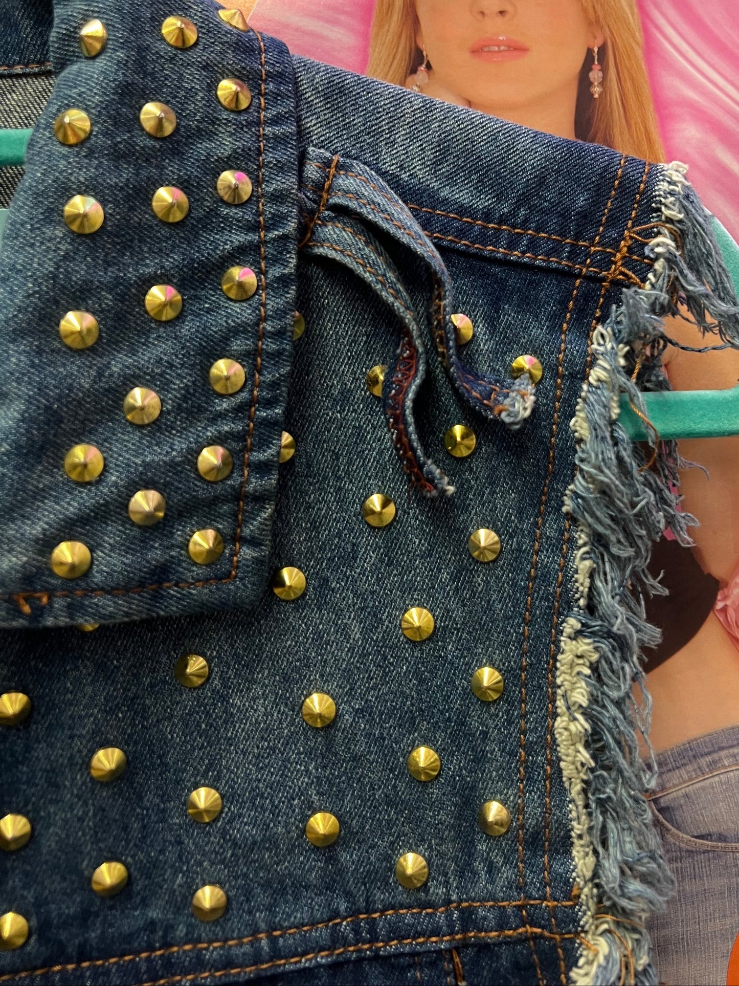 Women’s University of Miami Studded Denim Vest Size Large