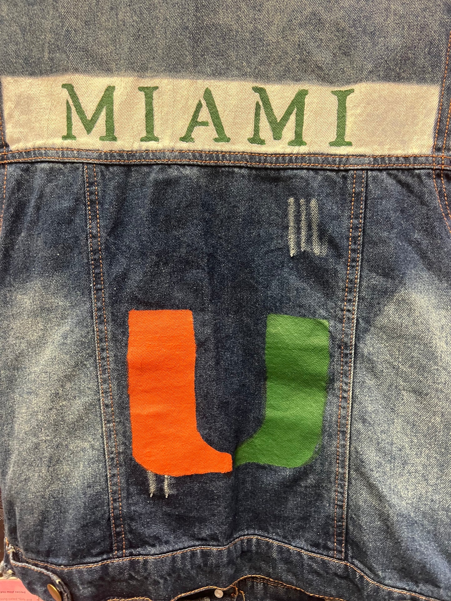 Women’s University of Miami Studded Denim Vest Size Large