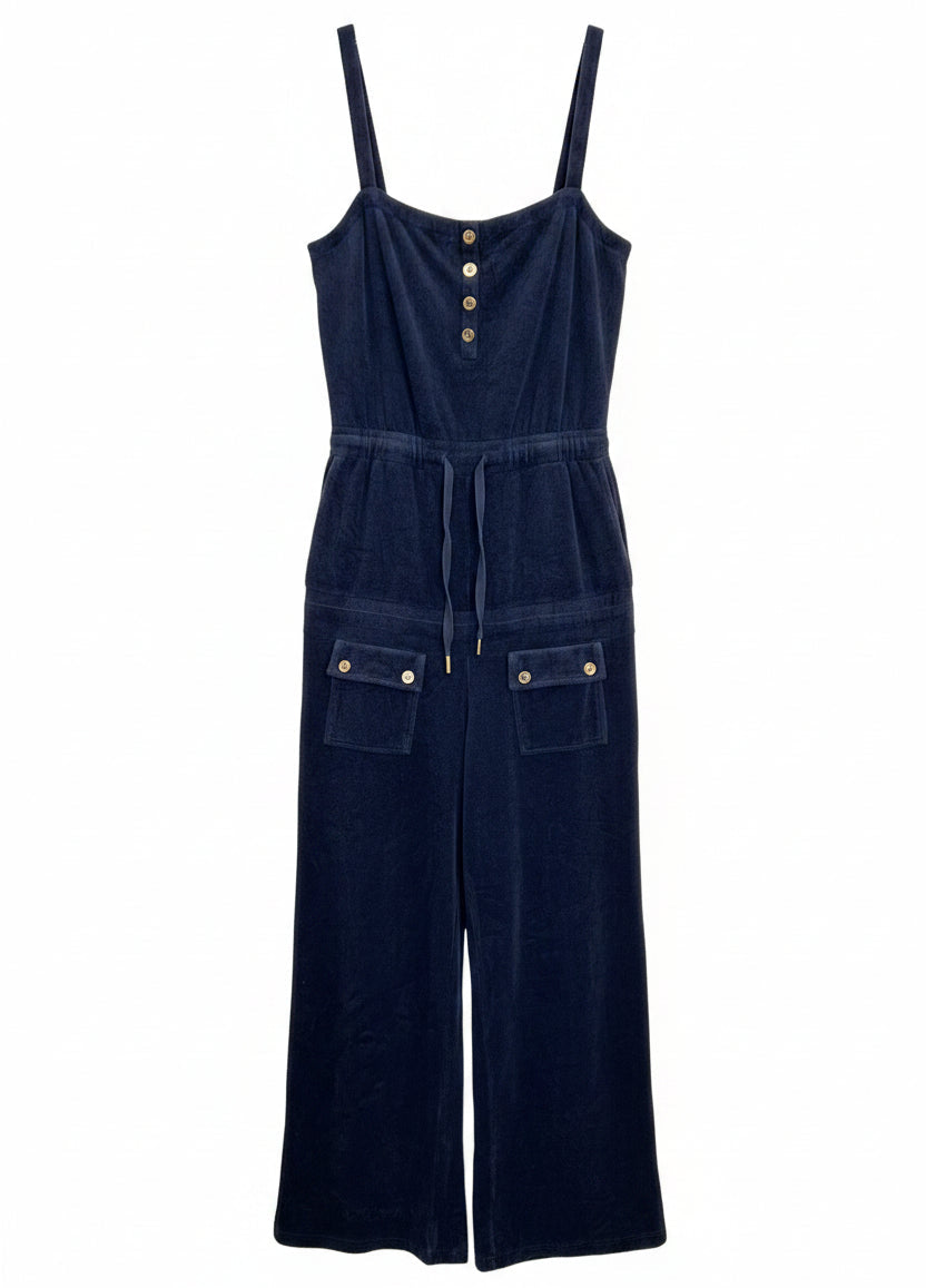 Vintage Y2K Juicy Couture Navy Terry Cloth Jumpsuit Size L