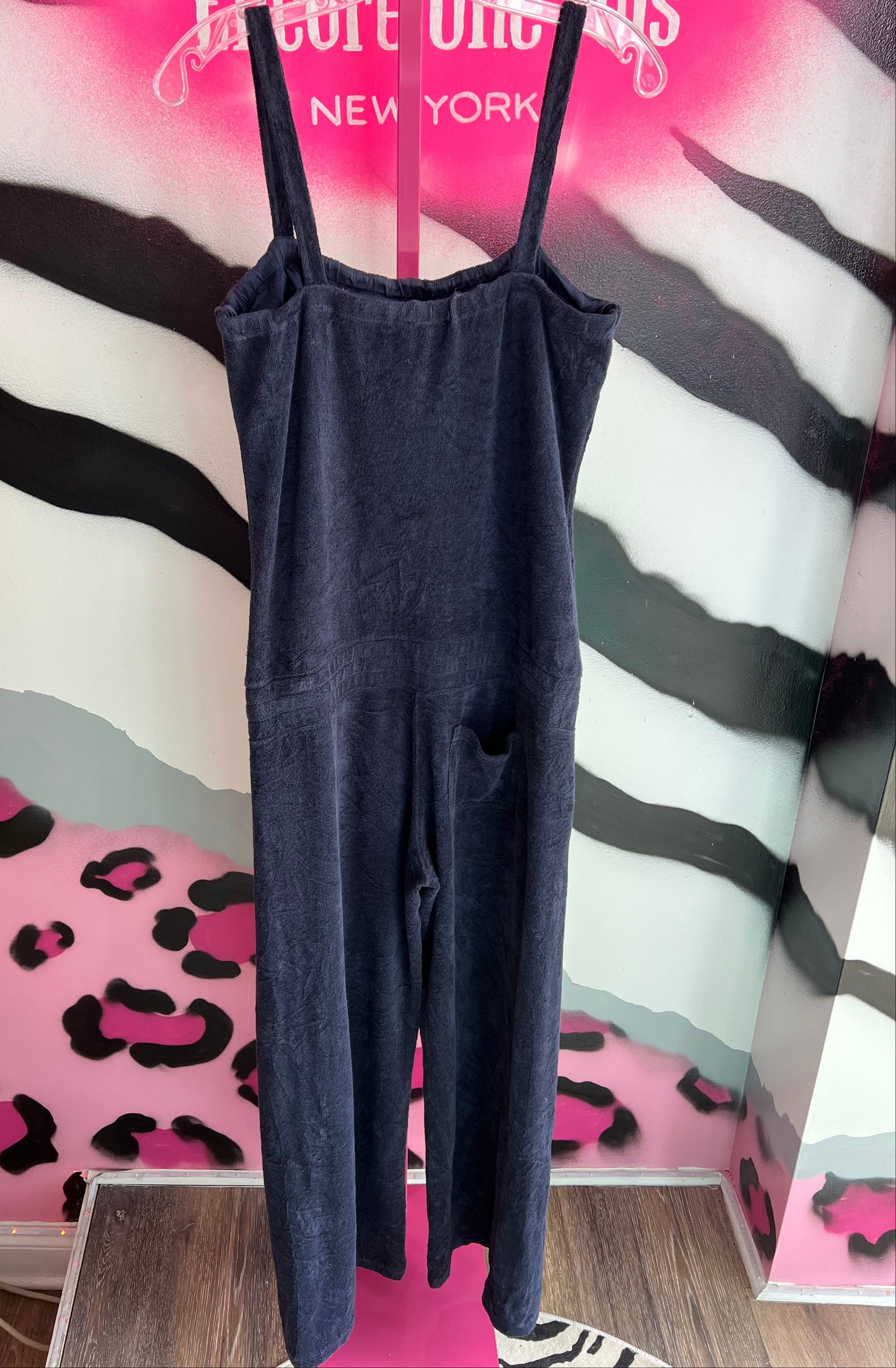Vintage Y2K Juicy Couture Navy Terry Cloth Jumpsuit Size L