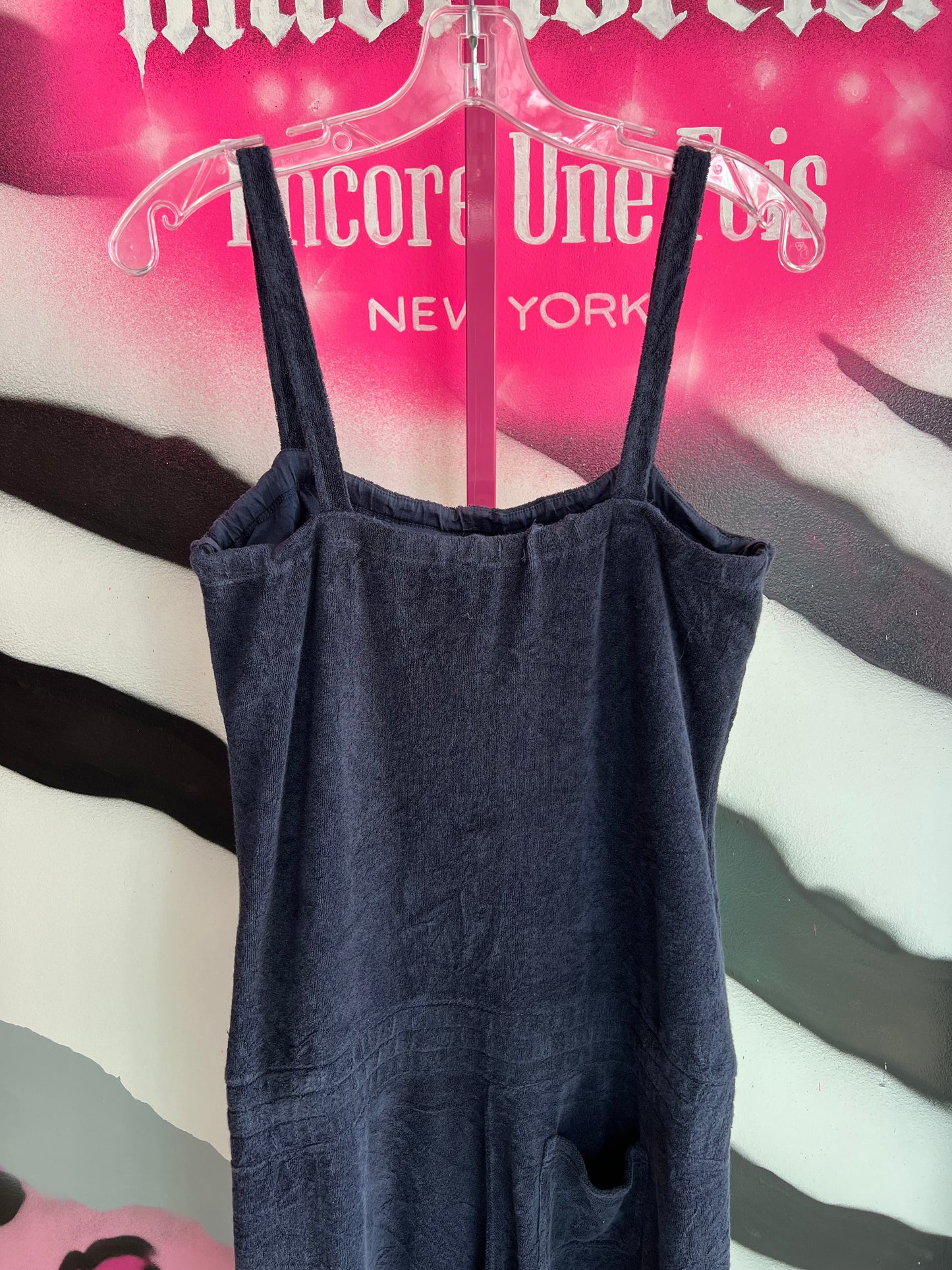 Vintage Y2K Juicy Couture Navy Terry Cloth Jumpsuit Size L