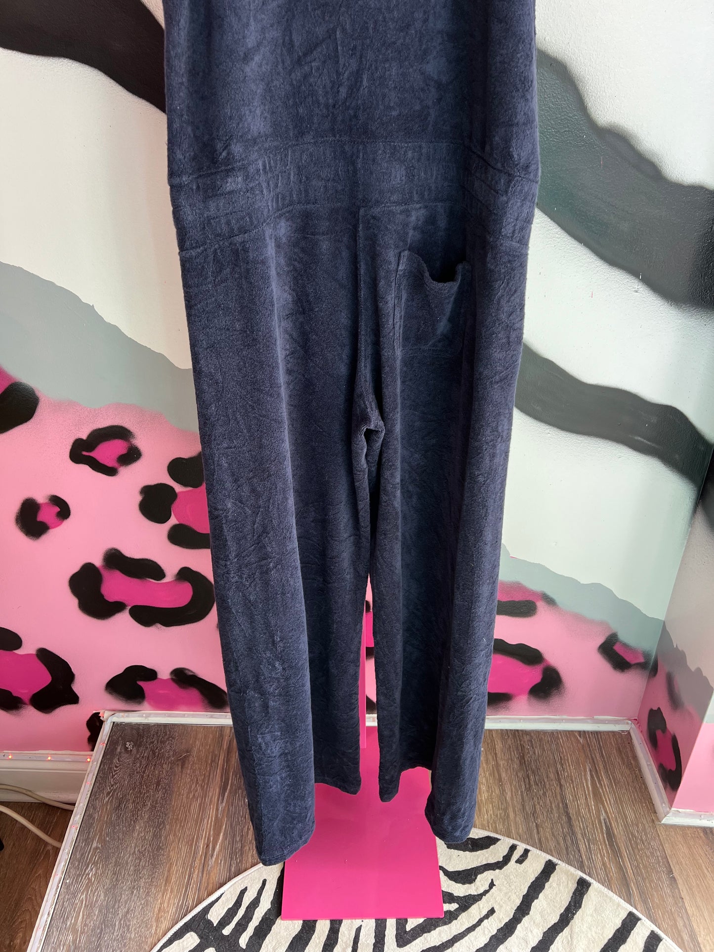 Vintage Y2K Juicy Couture Navy Terry Cloth Jumpsuit Size L