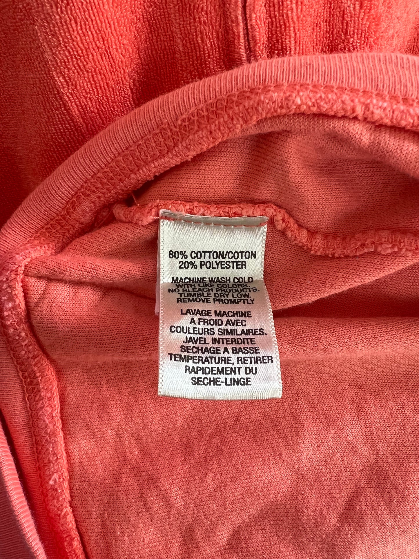 Vintage Y2K Juicy Couture Terry Cloth Zip Hoodie Orange Coral Size Large