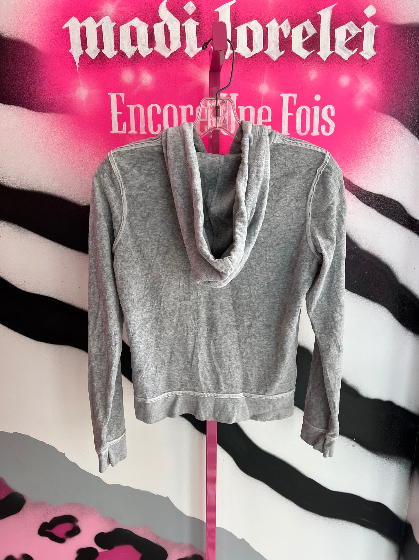 Vintage Y2K Juicy Couture Crest Zip Hoodie Gray Size M